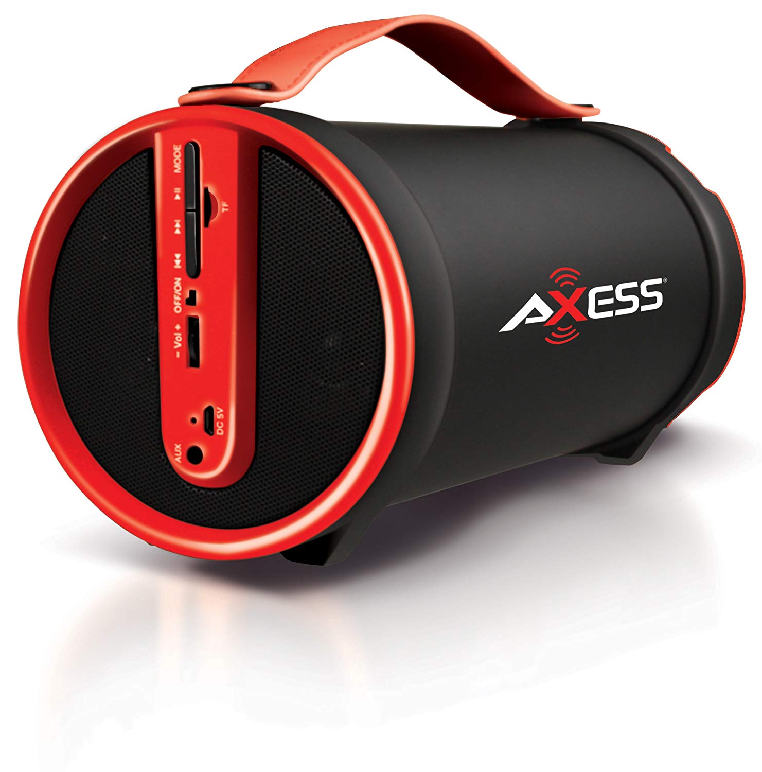 Axess Portable Bluetooth HiFi Cylinder Loud Speaker with 4" Subwoofer