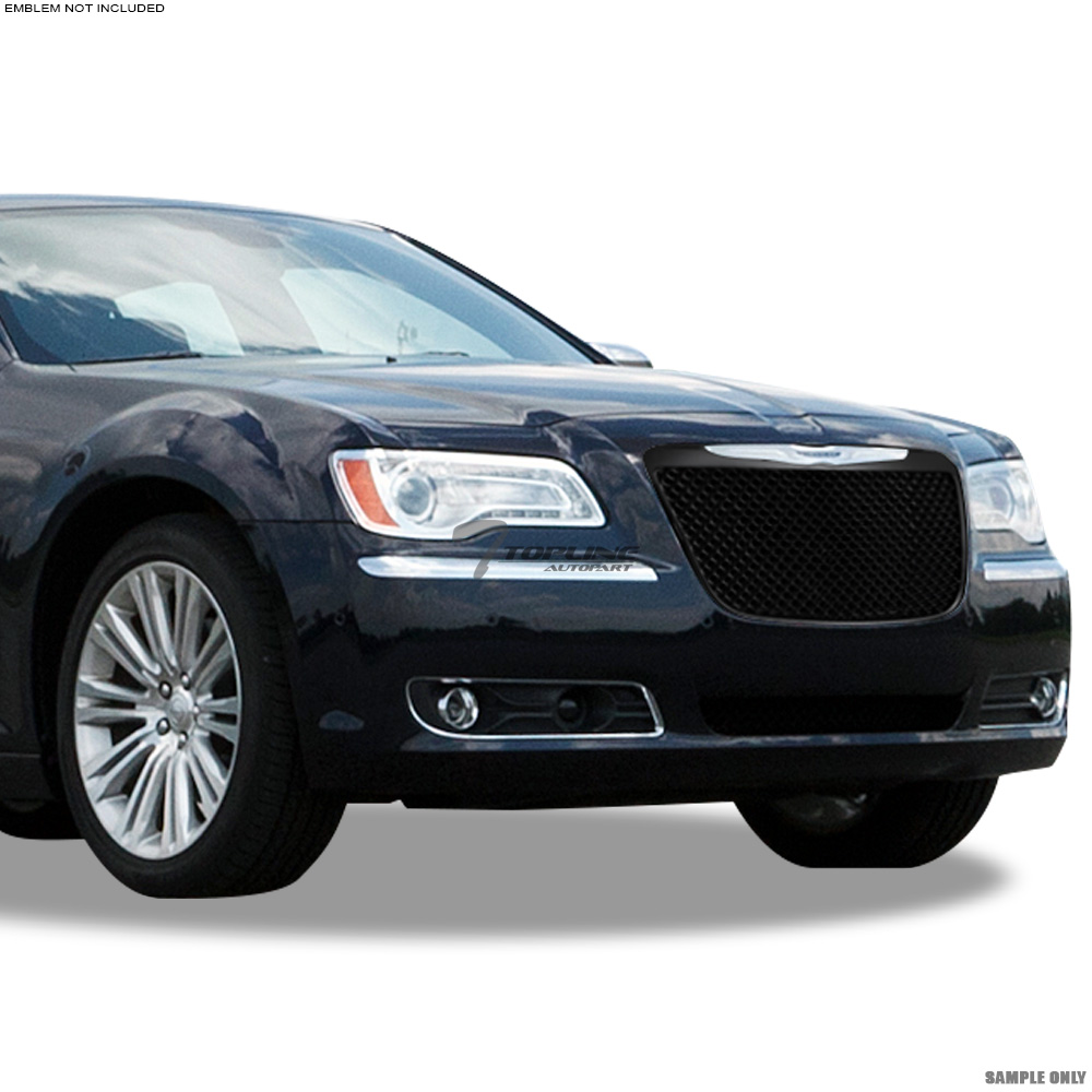 Topline For 20112014 Chrysler 300/300C Mesh Front Bumper Grille Matte Black eBay
