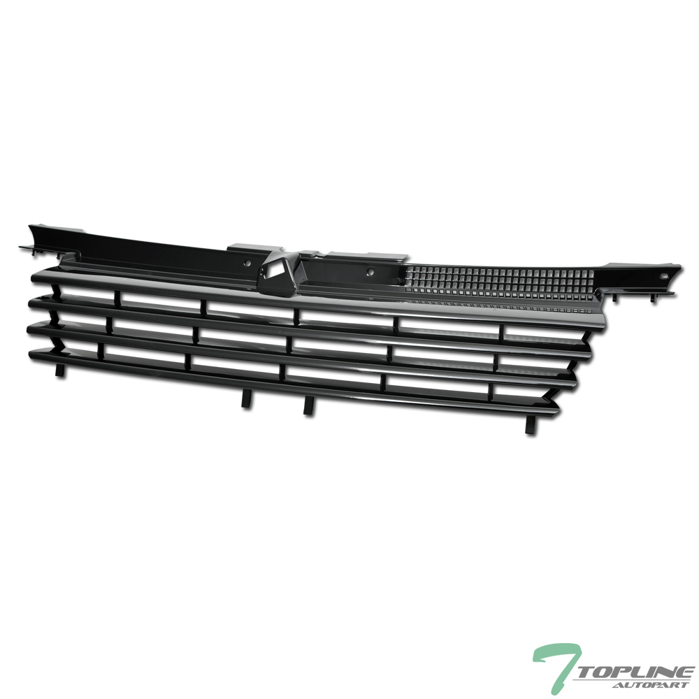 Topline Front Bumper Grille For 1999-2005 VW Jetta Mk4 – Aluminum Mesh – Matte Black – Direct Replacement