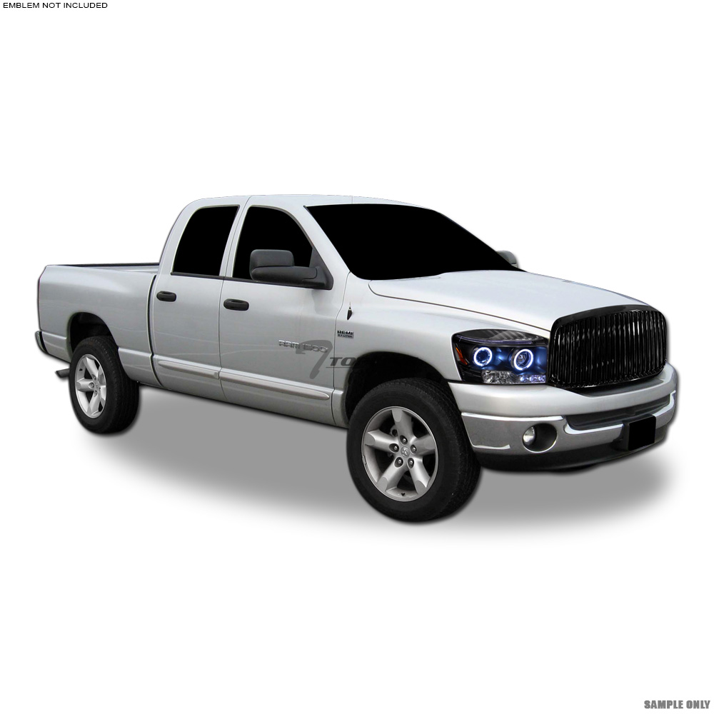 Topline Vertical Billet Grille For 2006-2008 Dodge Ram – Glossy Black Direct Fit