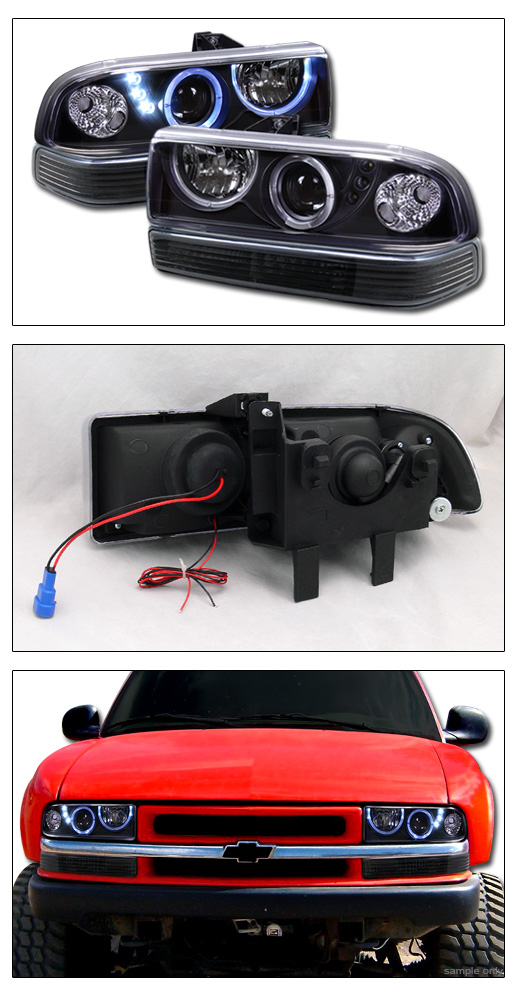 Combo Set: Black Halo Projector Headlights + LED Taillights For 1998-2004 Chevy S10 Pickup – Eagle Eyes