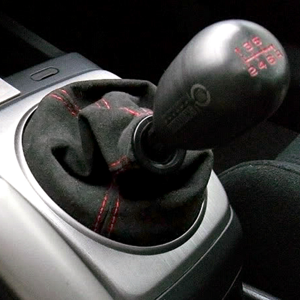Topline Black Suede Shift Boot With Blue Stitching For Subaru Manual/Auto - Universal