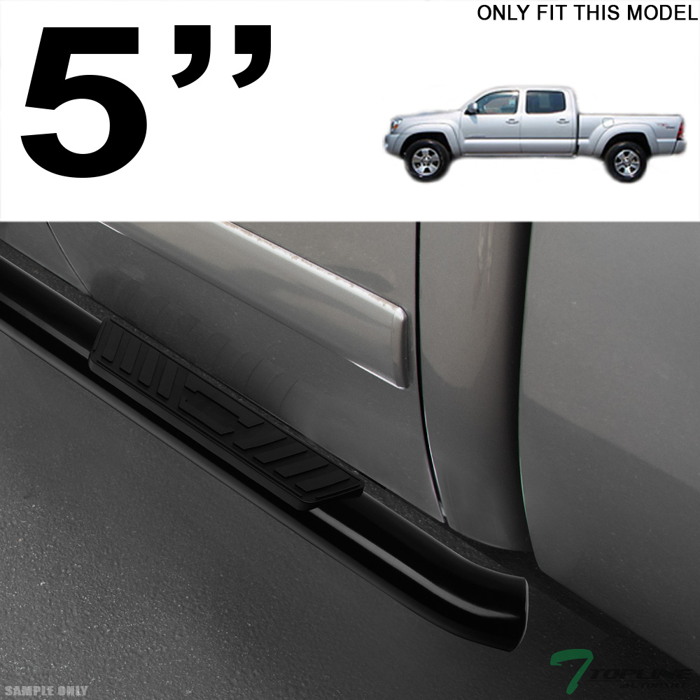 Duratrek 5 Side Step Bars in Black Oval Bent End Fitted and Compatible with Toyota Tacoma Double Cab 2005-2020