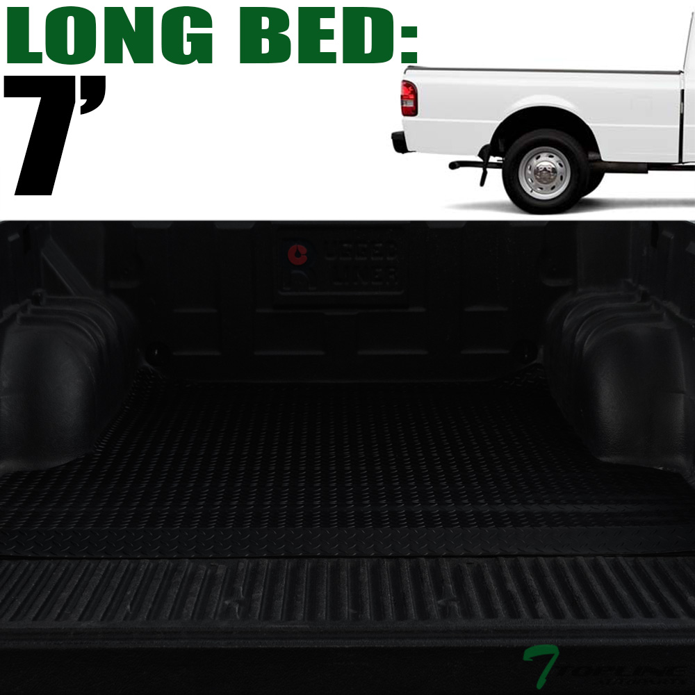 7-Foot Black Rubber Diamond Plate Truck Bed Mat For 1983-2012 Ford Ranger