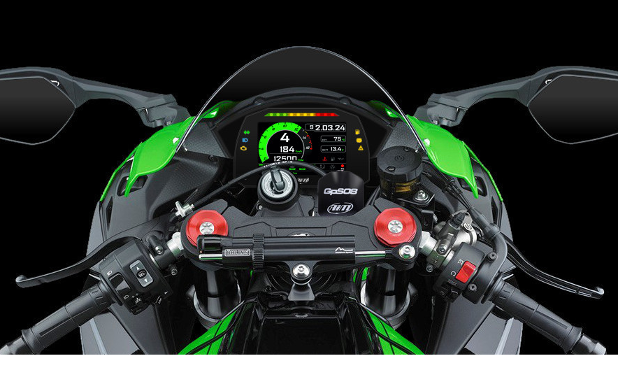 zx10r AIM mxk-10 メーター Aim MXK10 Kawasaki Ninja ZX-10R Plug & Play Dash Logger