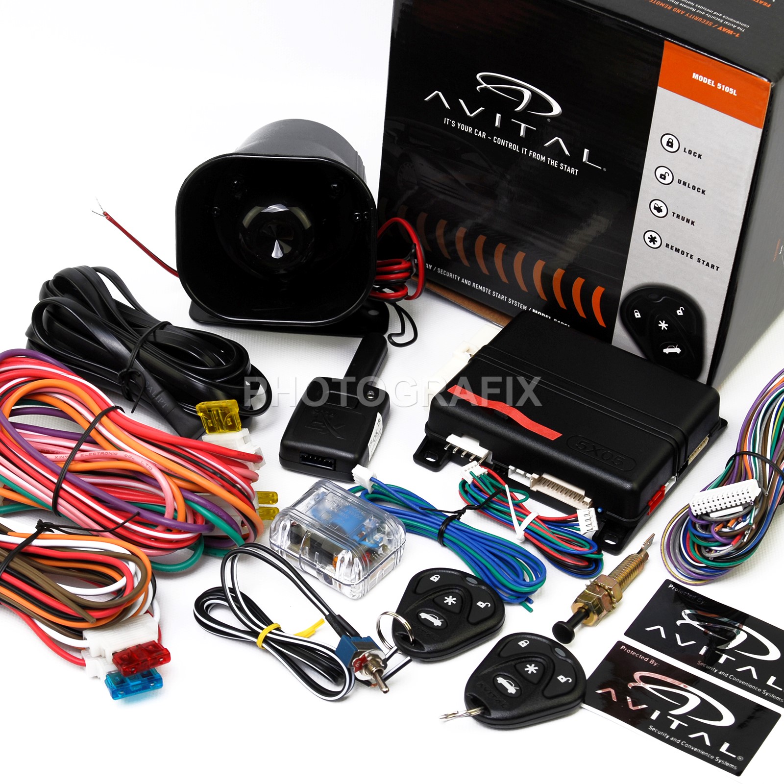 NEW Avital 5105L 1Way Car Security Alarm RemoteStart System D2D