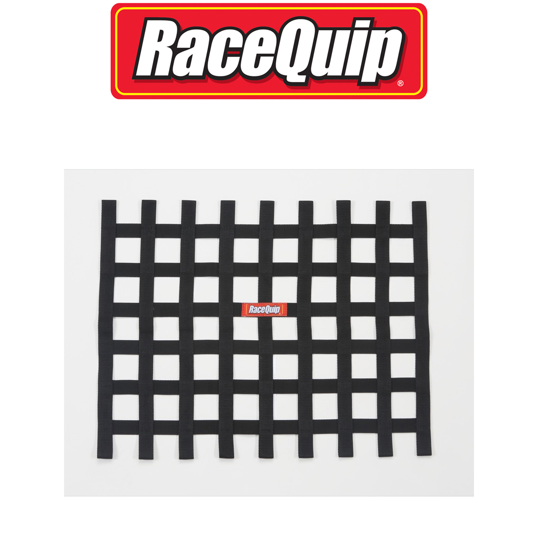 thumbnail image 2 of RaceQuip 721005 Black Ribbon Style Window Net | 18" X 24" Size, 1" Polypropylene Webbing For Race Car Safety (Non-SFI) 2 of 11