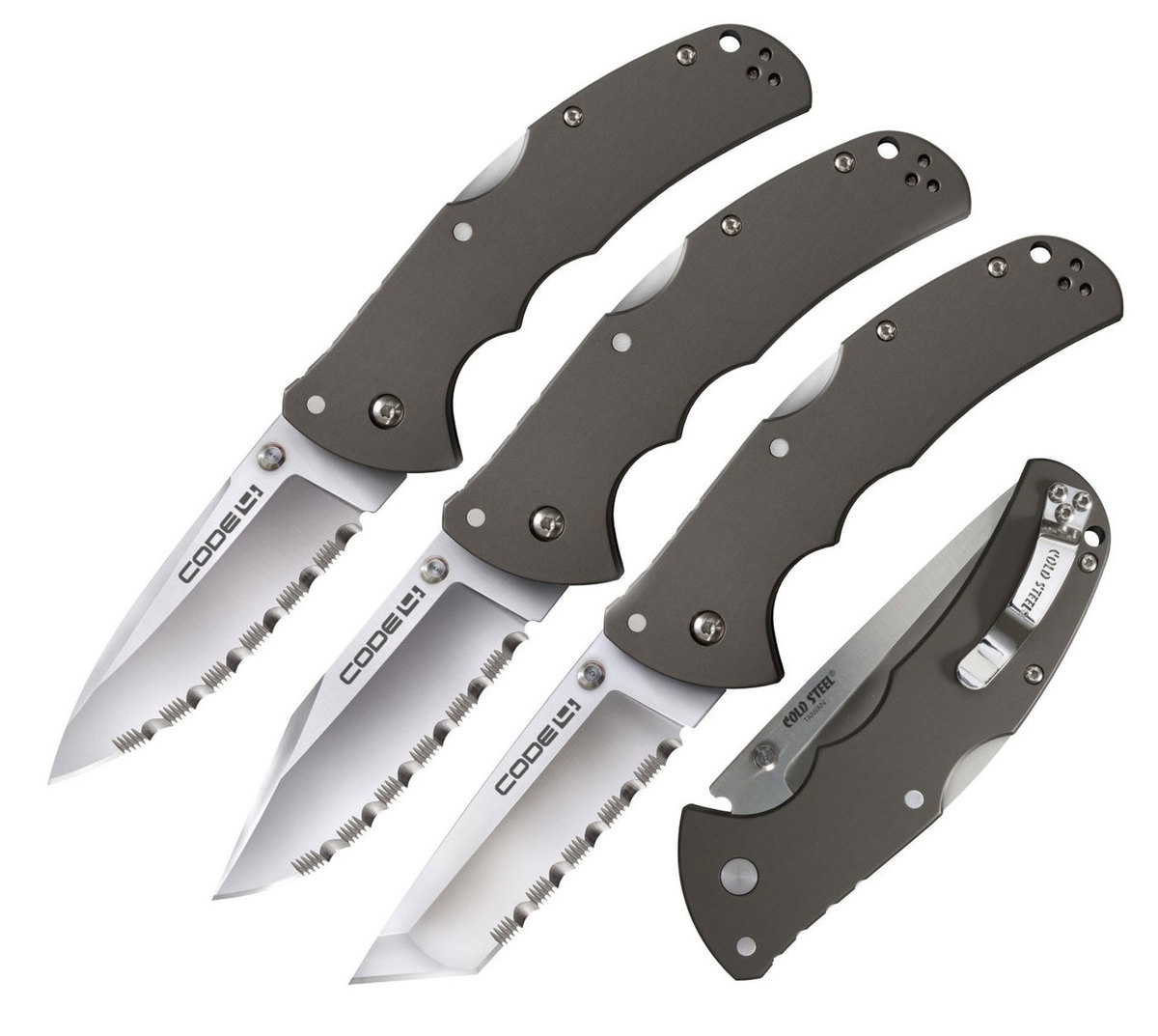 Cold Steel Code 4 Serrated Folding Knife | eBay