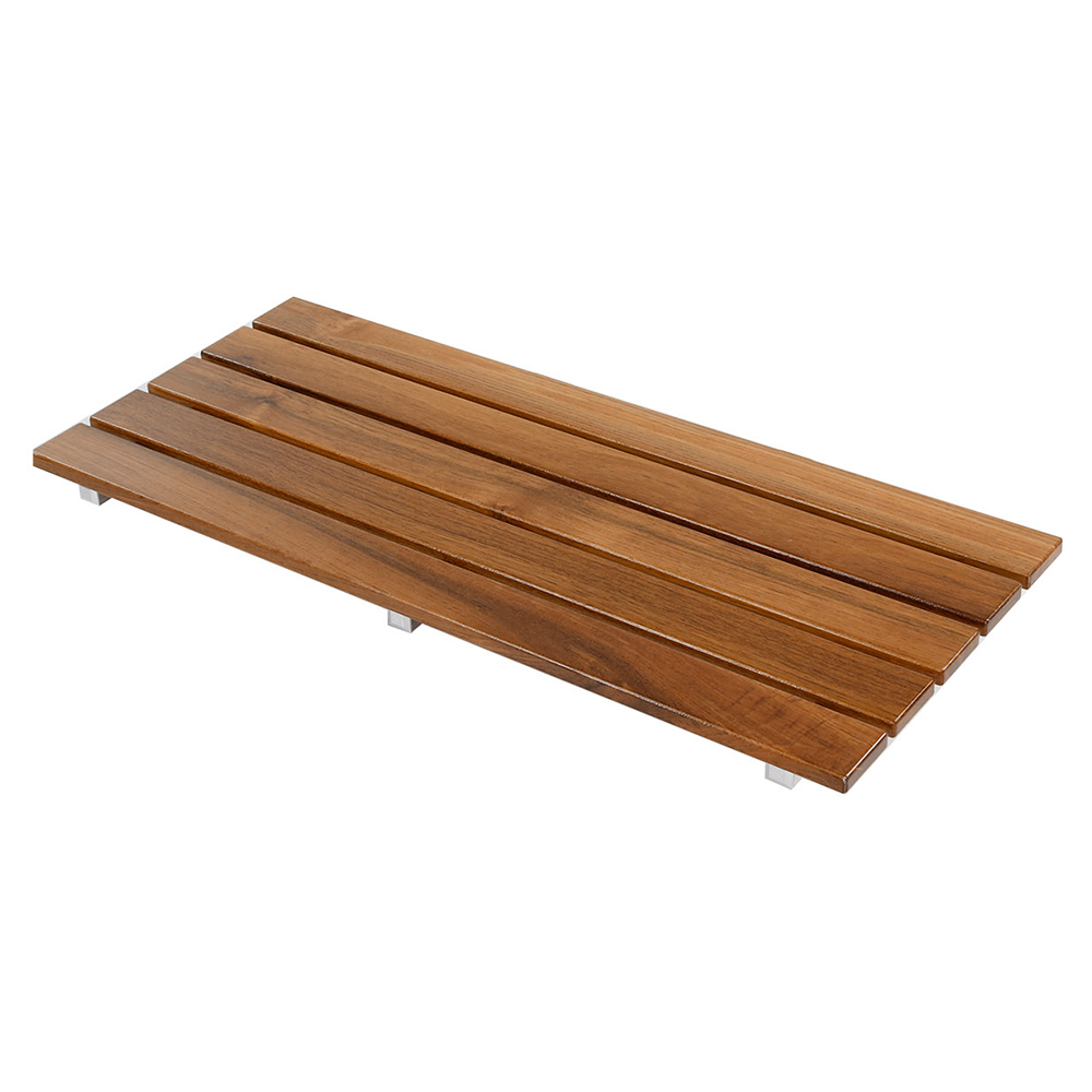 Clevr 36" ADA Compliant Double Seat Teak Wood Folding Wall Shower Bench