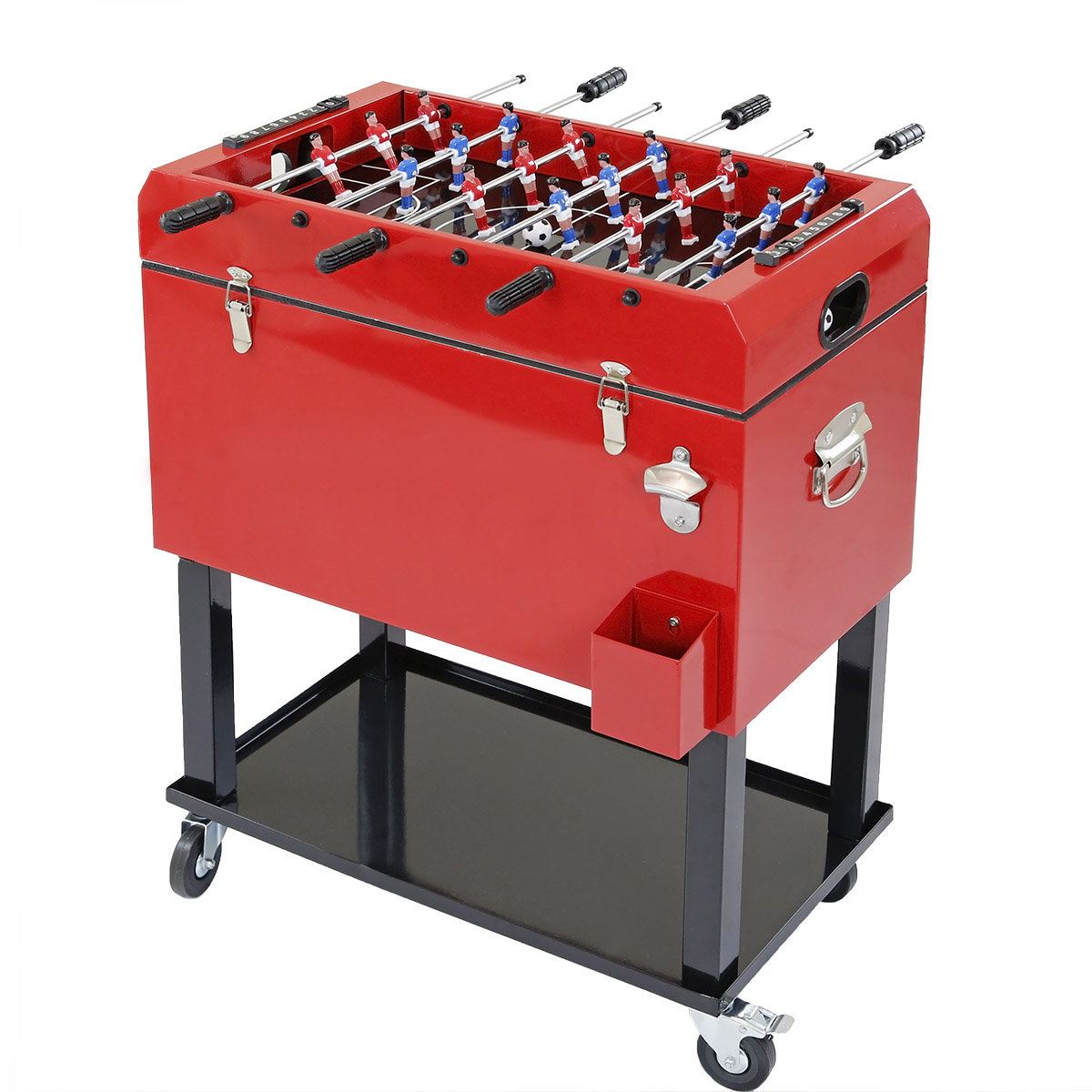Clevr 68 Quart Rolling Foosball Cooler Ice Chest Patio Outdoor Party