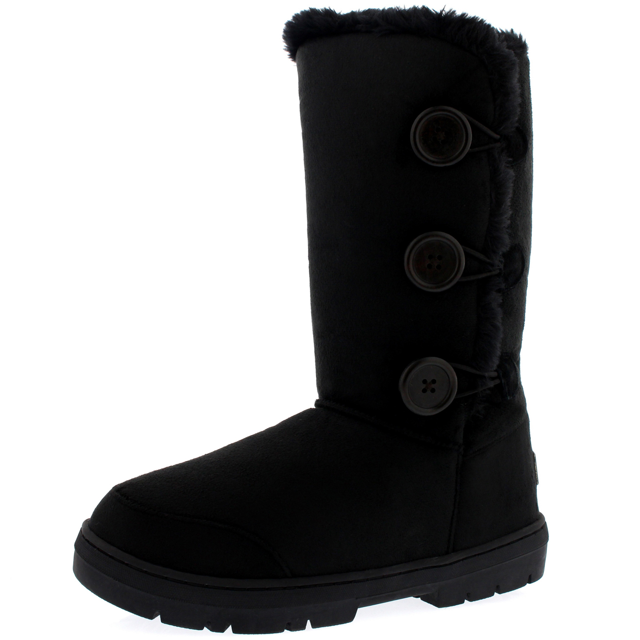 Womens Triplet Button Tall Classic Fur Waterproof Winter Rain Snow Boots 3-9