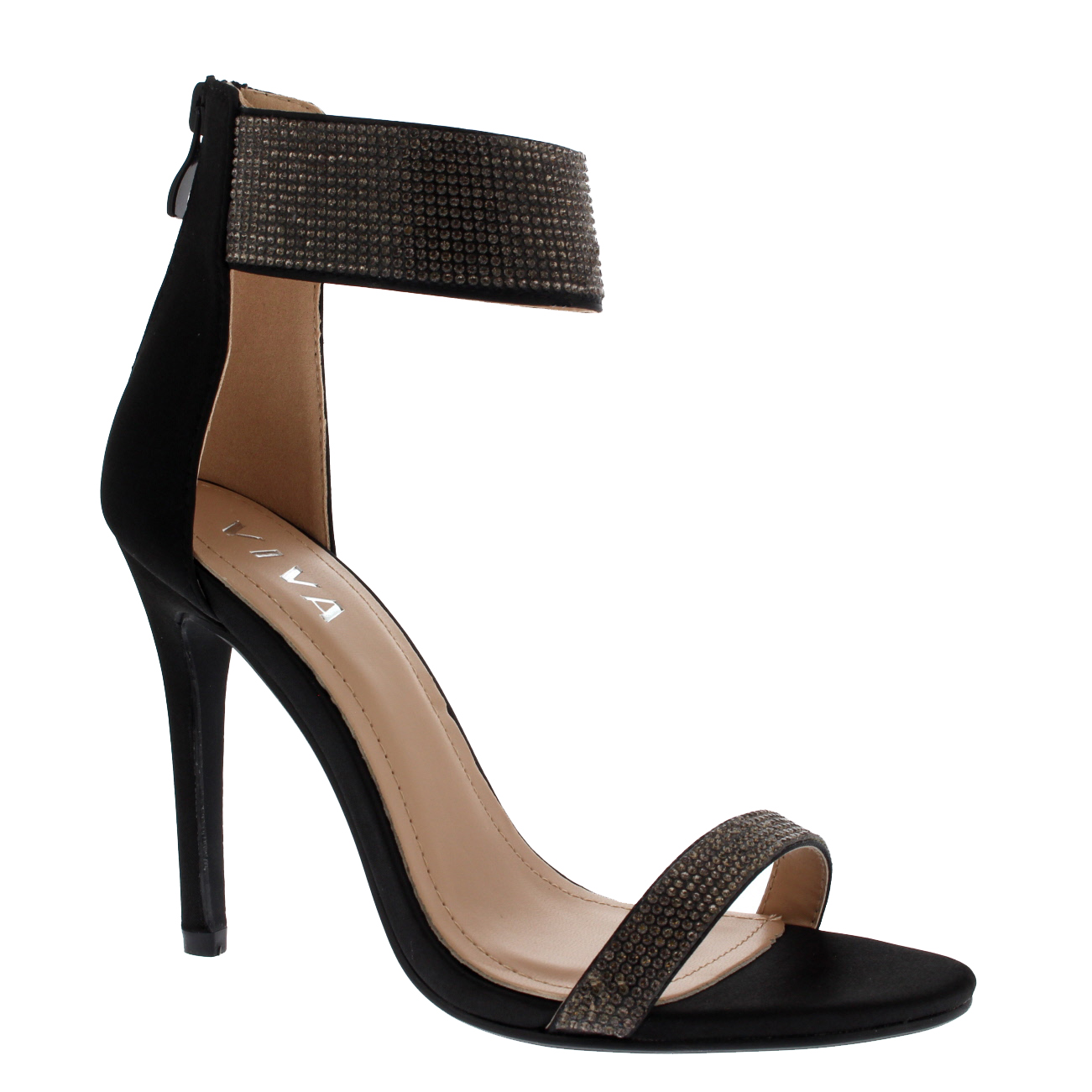 Womens Diamante Ankle Strap High Heel Party Fashion Evening Wedding Shoes UK 3-8 | eBay