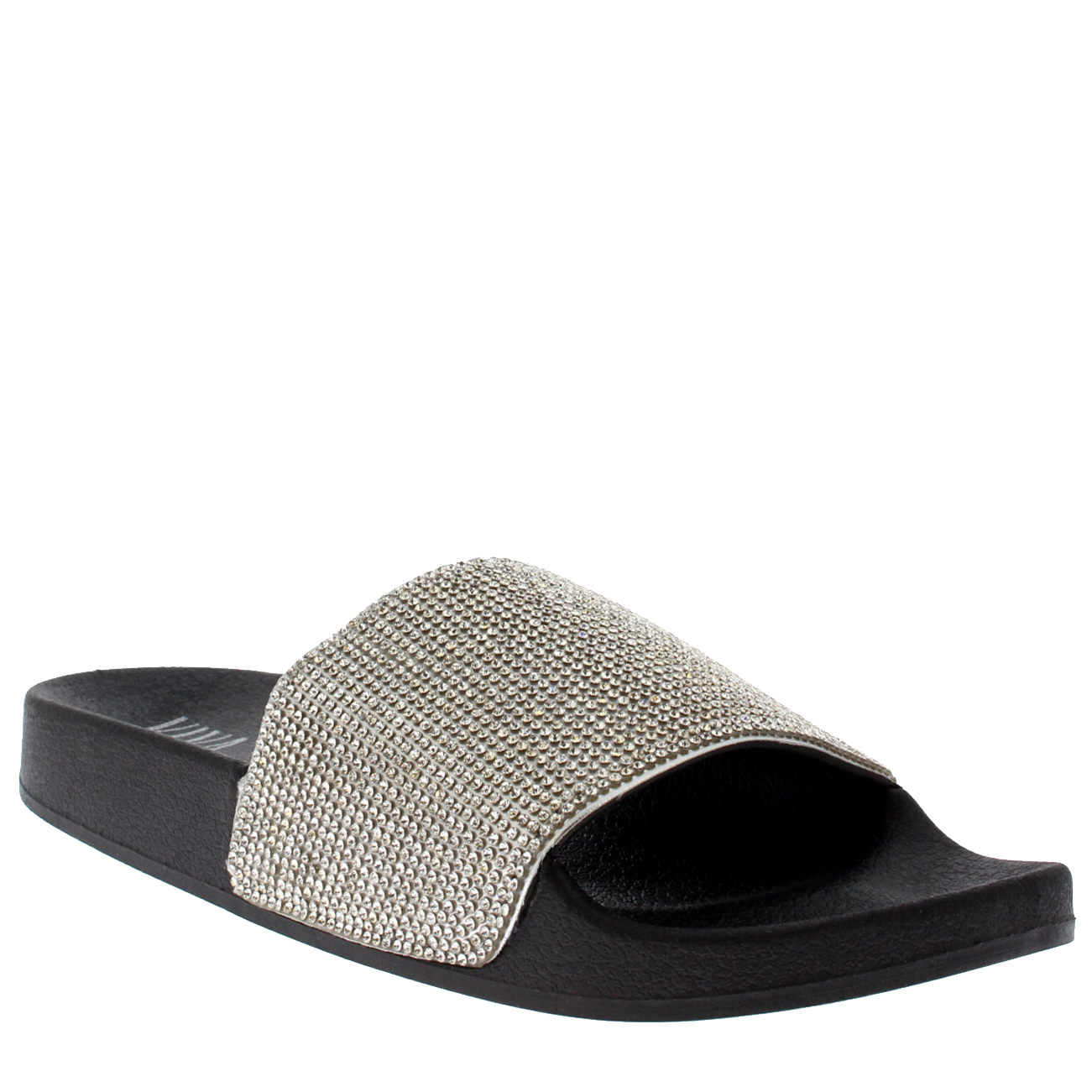 womens diamante sliders