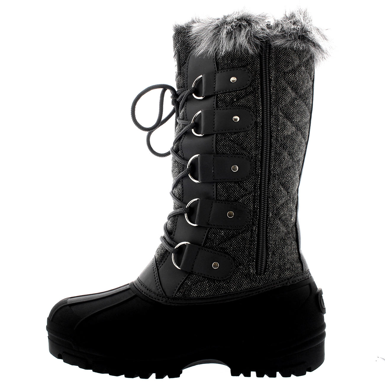 Womens Faux Fur Tactical Mountain Waterproof Knee High Walking Boots UK 310 eBay