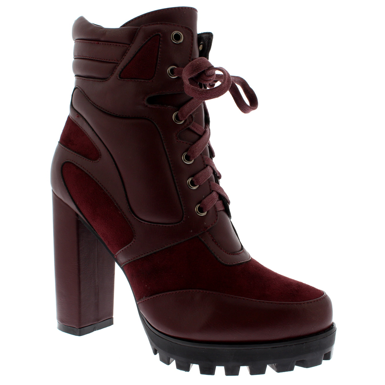 lace up ankle boots womens block heel