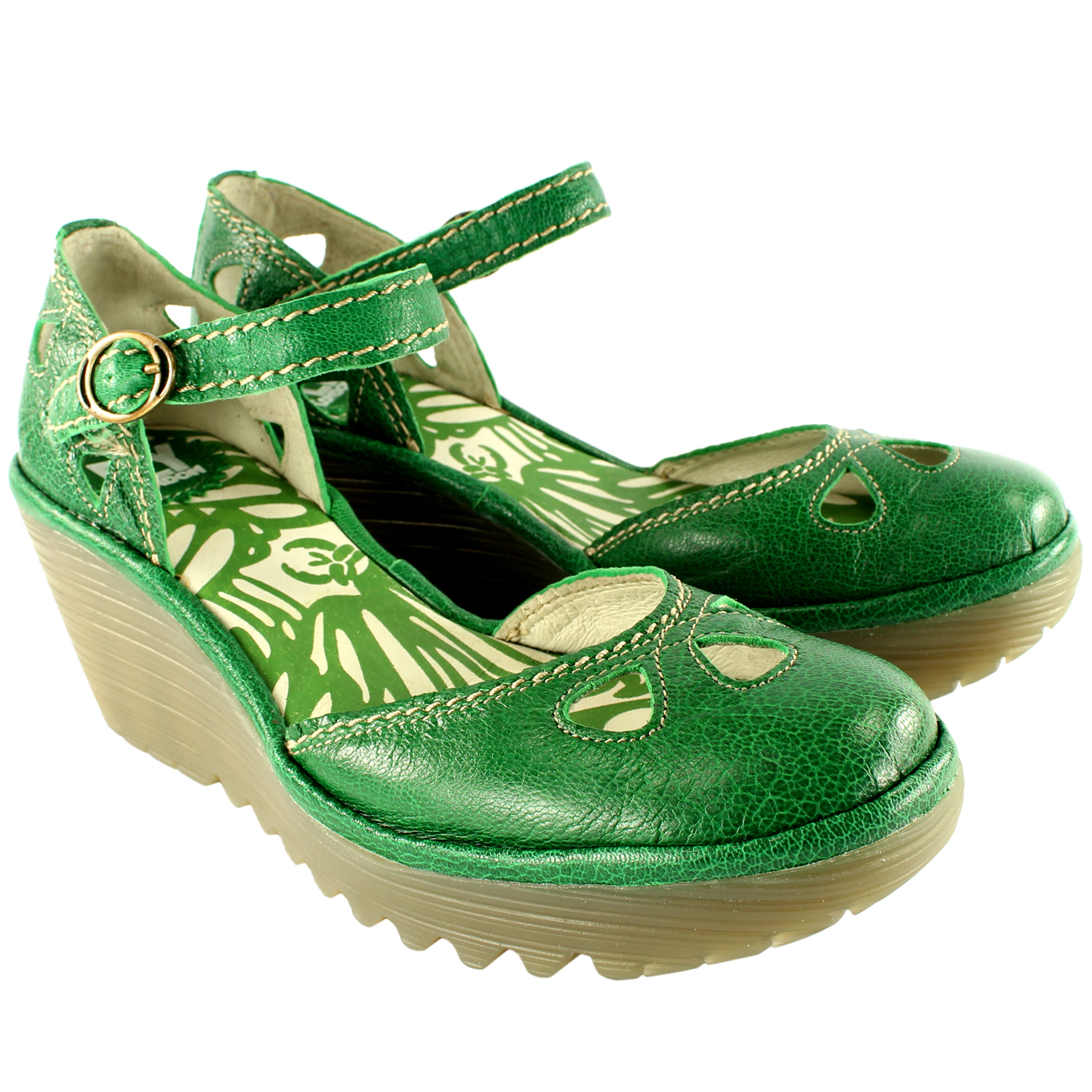 Womens Fly London Yuna Wedge Heel Sandals Ankle Strap