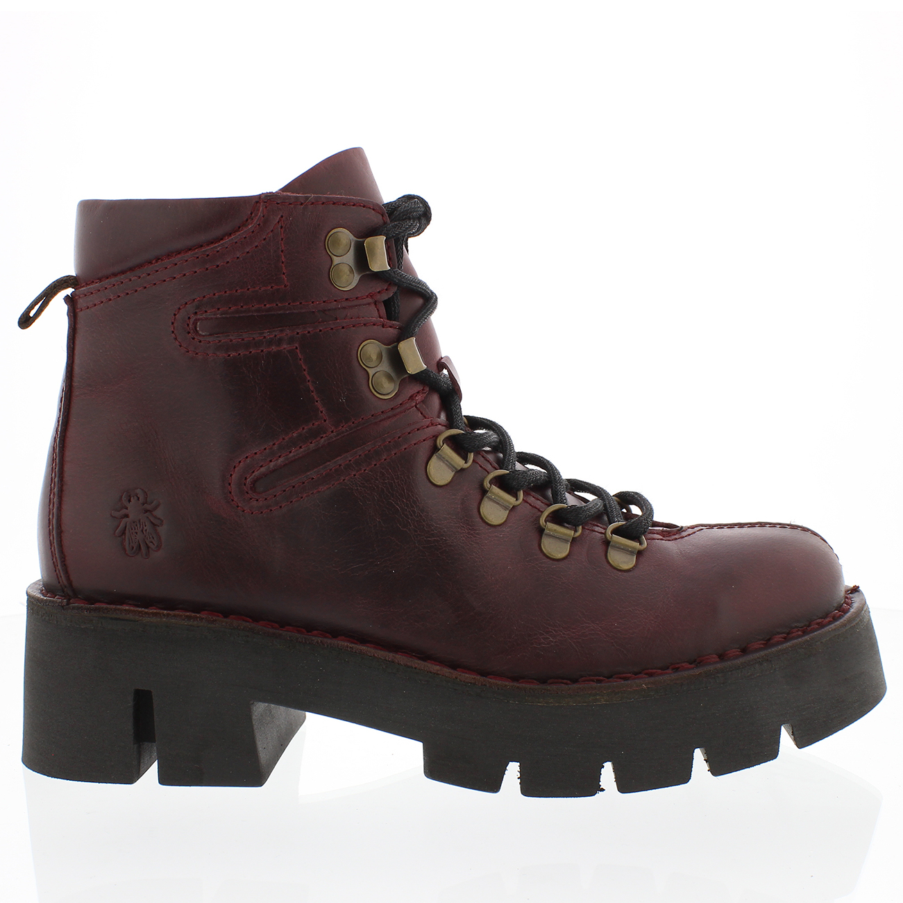 Womens Fly London Beri Smooth Rug Leather Chunky Sole Lace Womens Fly London Beri Smooth Rug Leather Chunky Sole Lace