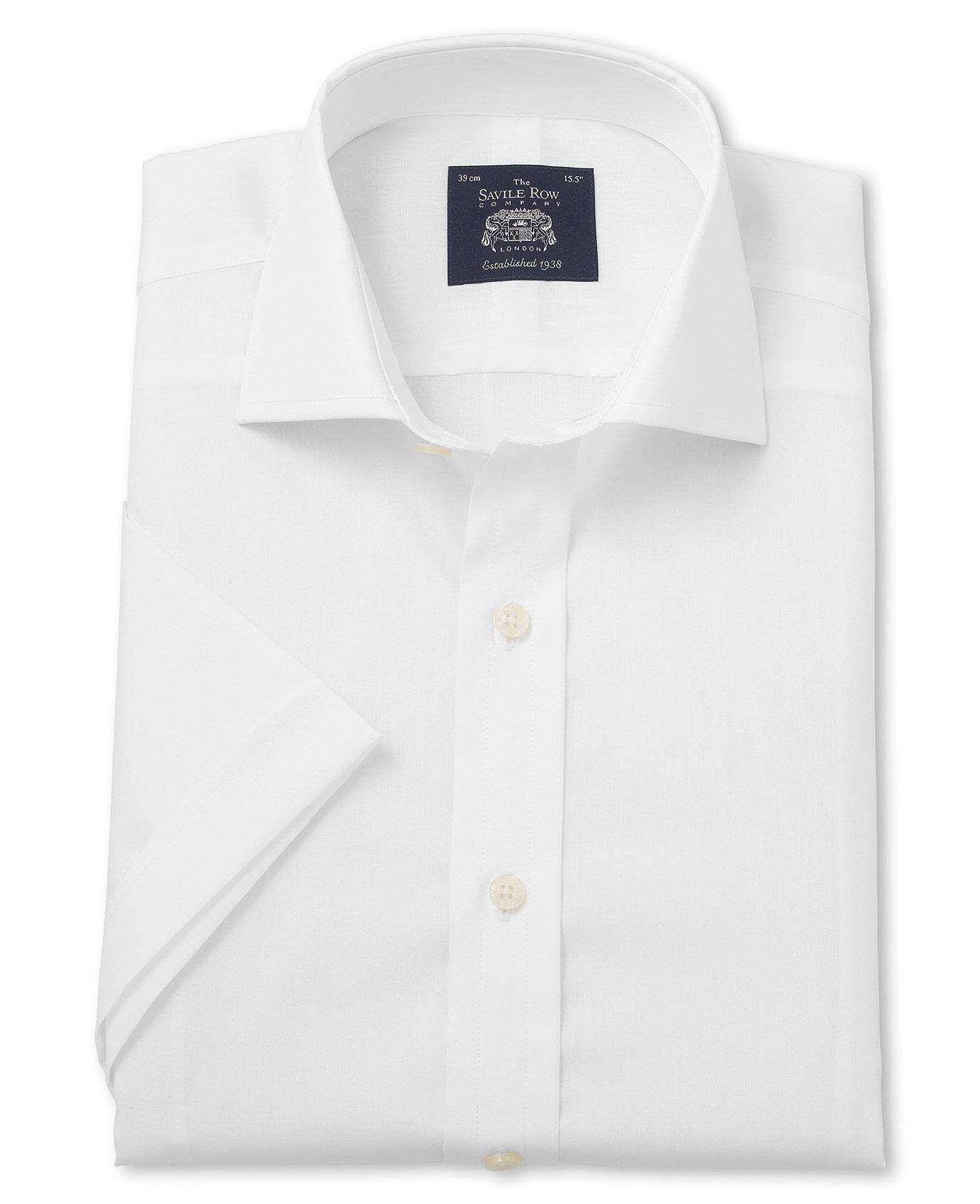 Savile Row Men/'s White Slim Fit Short Sleeve Shirt