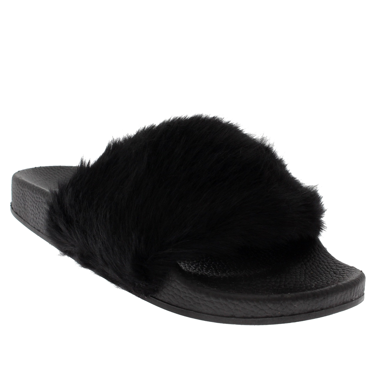 fluffy flat sandals