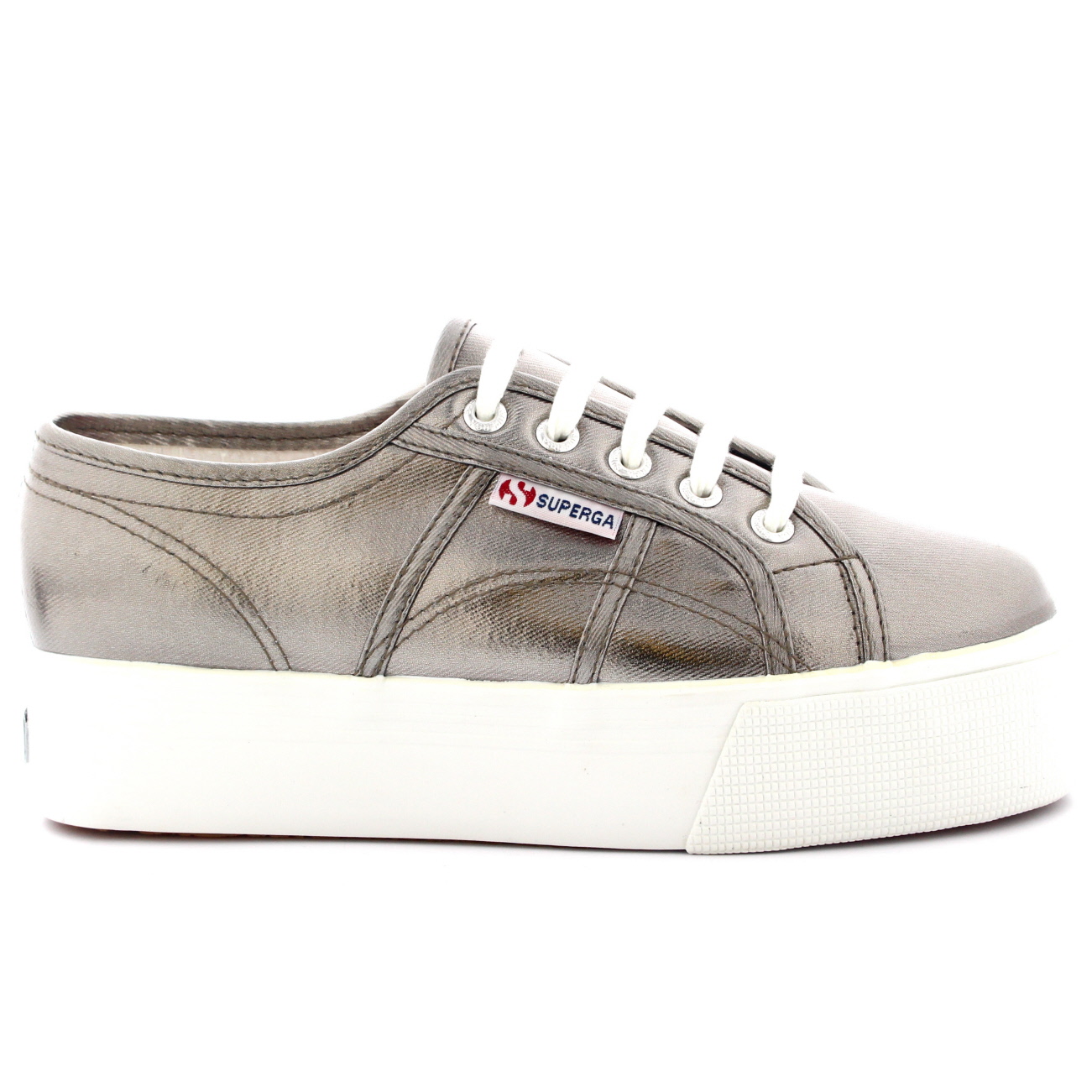 Superga 2790 Cotmetw Grey Womens Canvas Metallic Platform Trainers Superga 2790 Cotmetw Grey Womens Canvas Metallic Platform Trainers