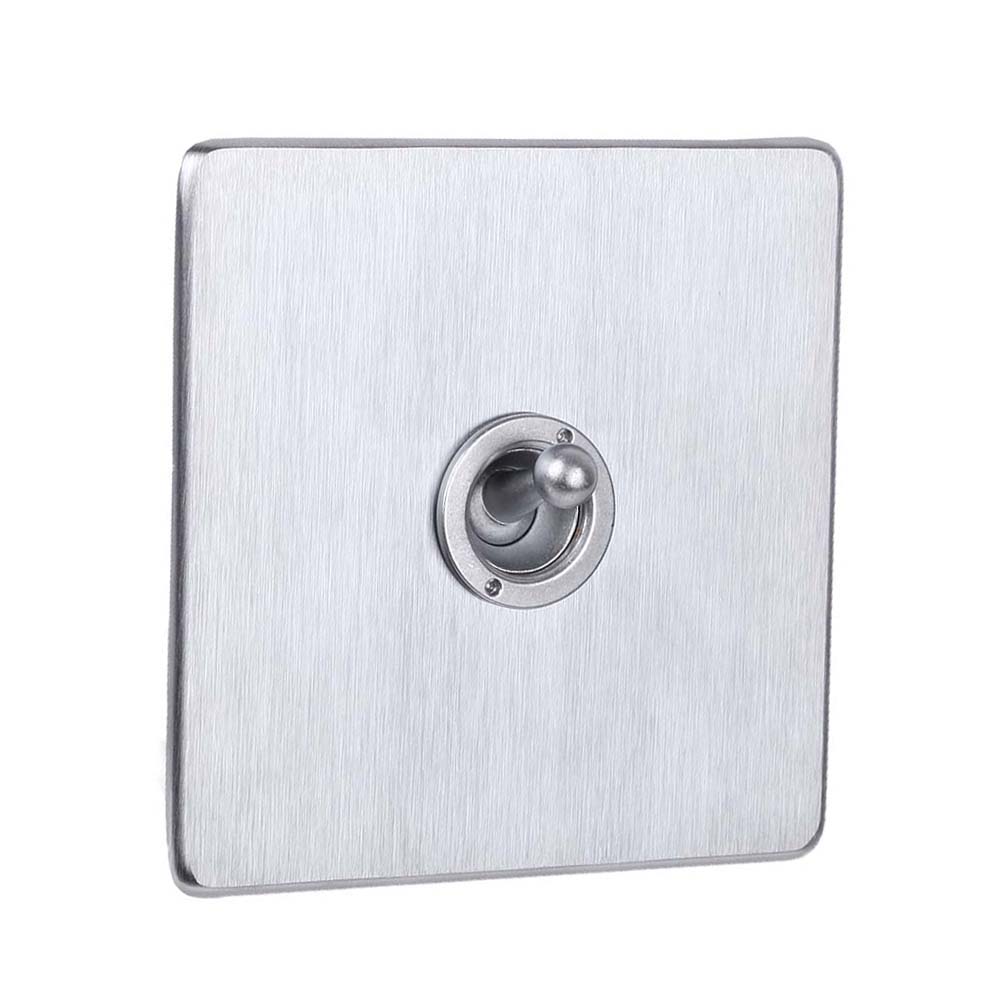 Crabtree Flat Single Toggle Switch Face Plate Stainless Steel 20