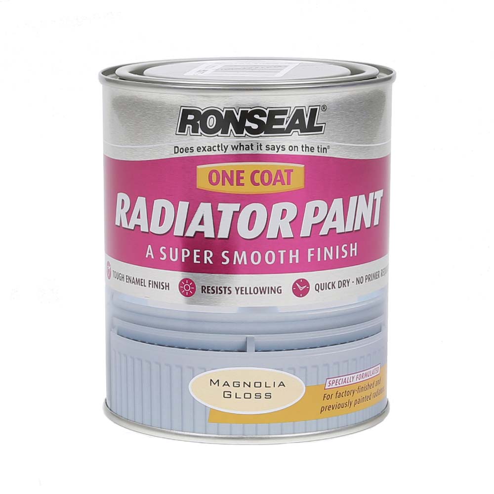 Ronseal Radiator Paint Smooth Gloss 1Coat Magnolia 750ml eBay