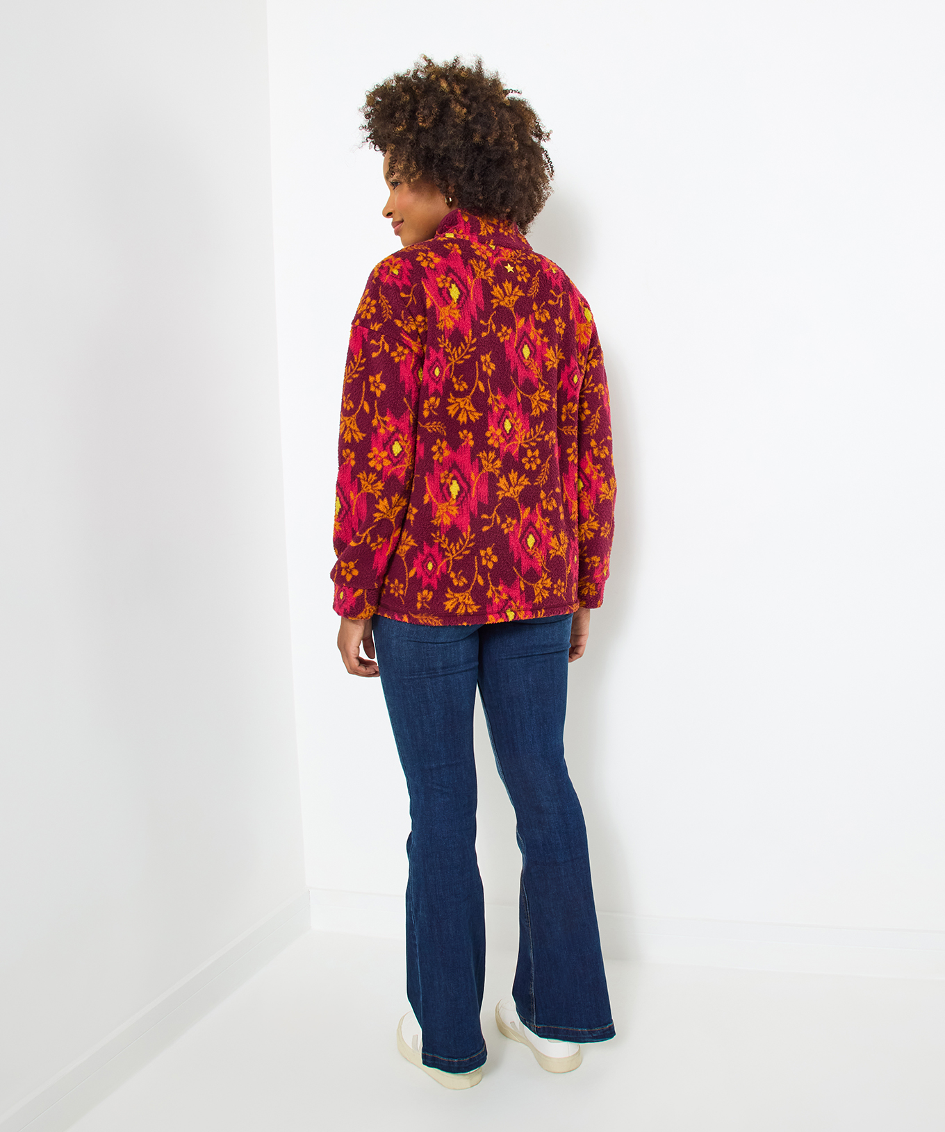 Joe Browns Womens Autumn Floral Print Half Zip Fleece Top  Multicoloured - Picture 5 of 10