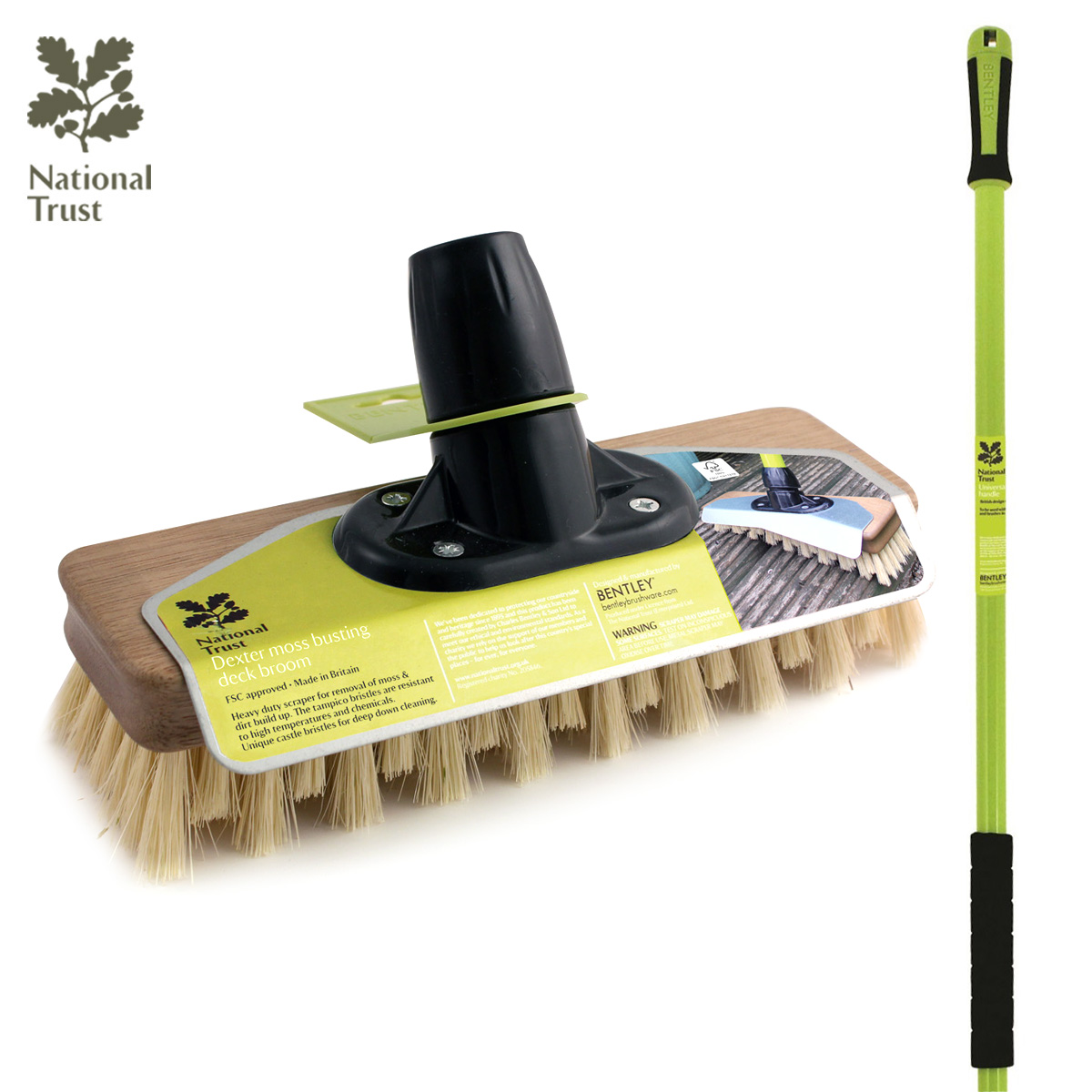 Bentley National Trust Garden 9" Dexter Moss Buster Deck Broom With