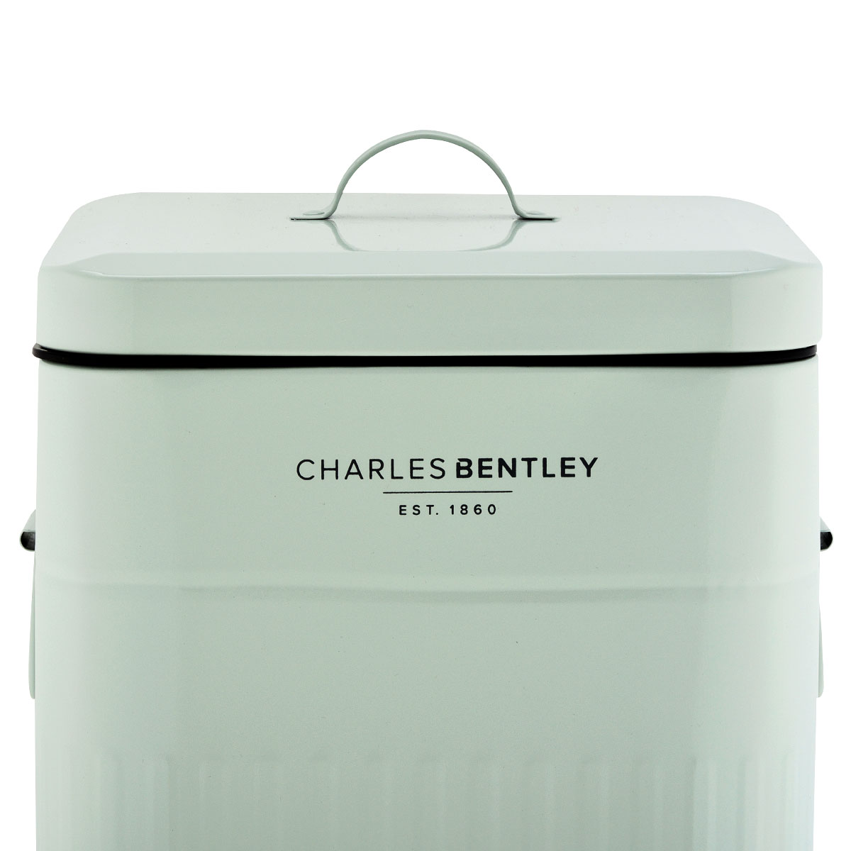 Charles Bentley 30l Steel Square Retro Kitchen Pedal Waste