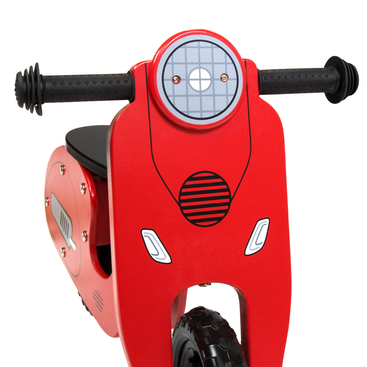 Charles Bentley Wooden Vespa Scooter Wooden Balance Bike Age 3+ Red