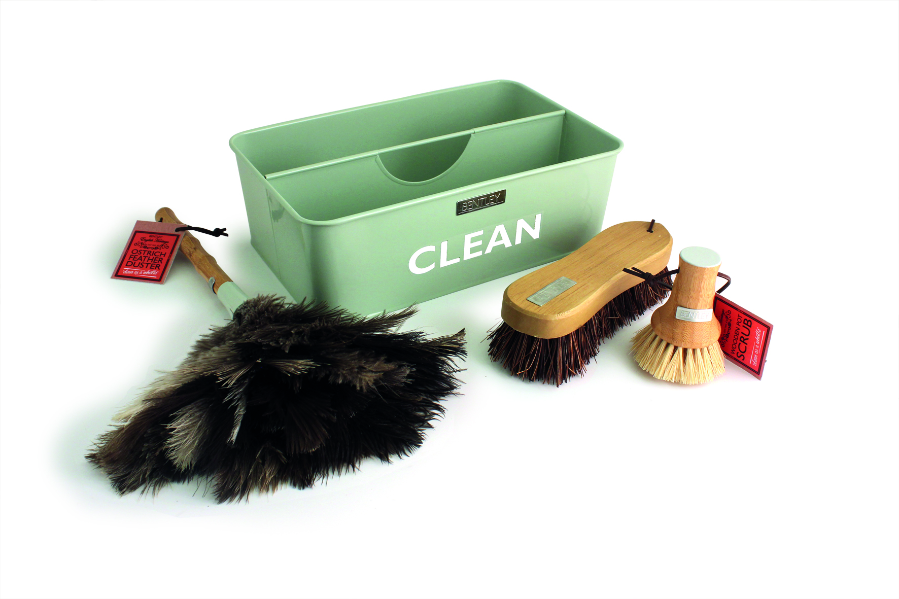 Charles Bentley Heritage Cleaning Caddy Set Made of Wood Feather