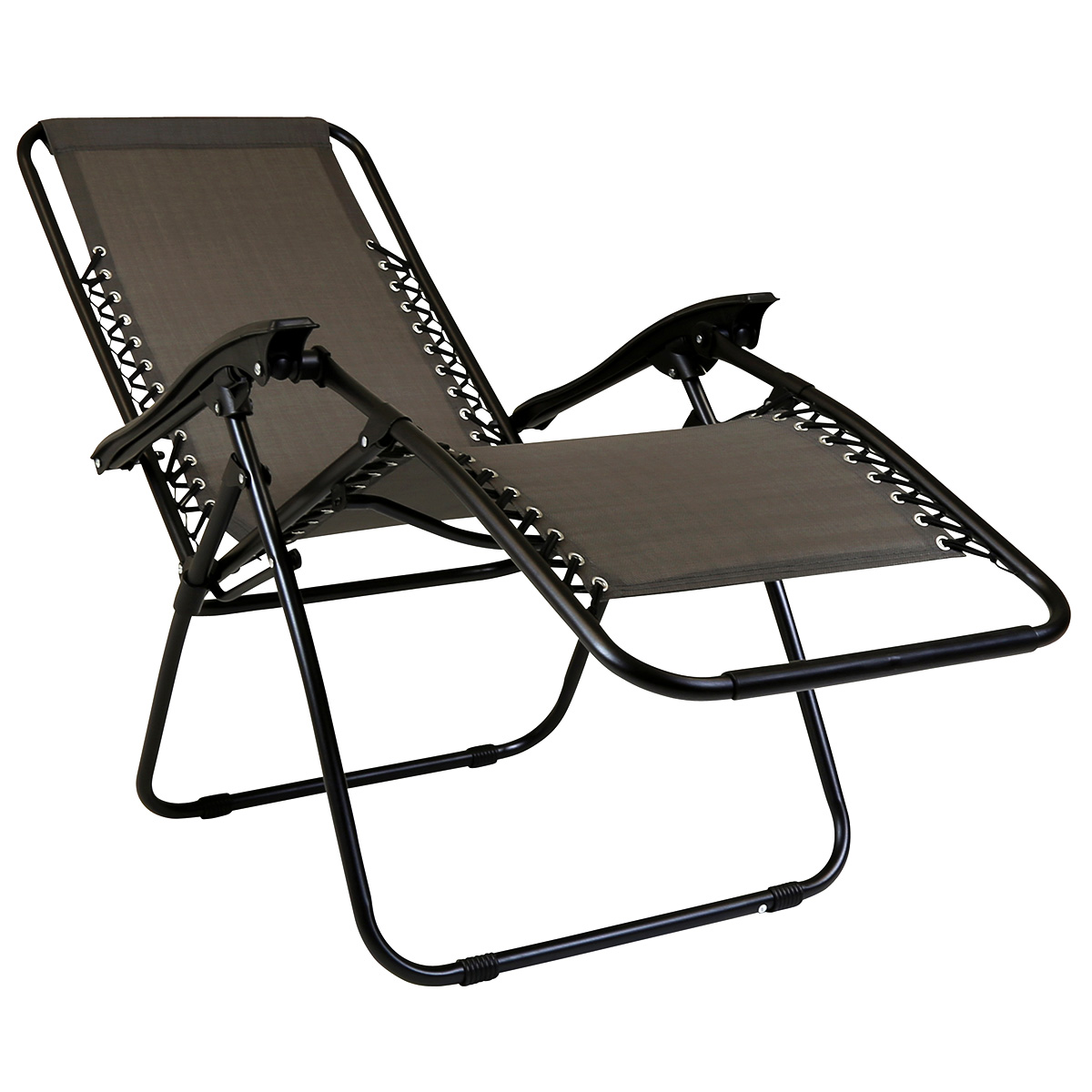 Charles Bentley Folding Reclining Garden Chair Camping Recliner Lounger