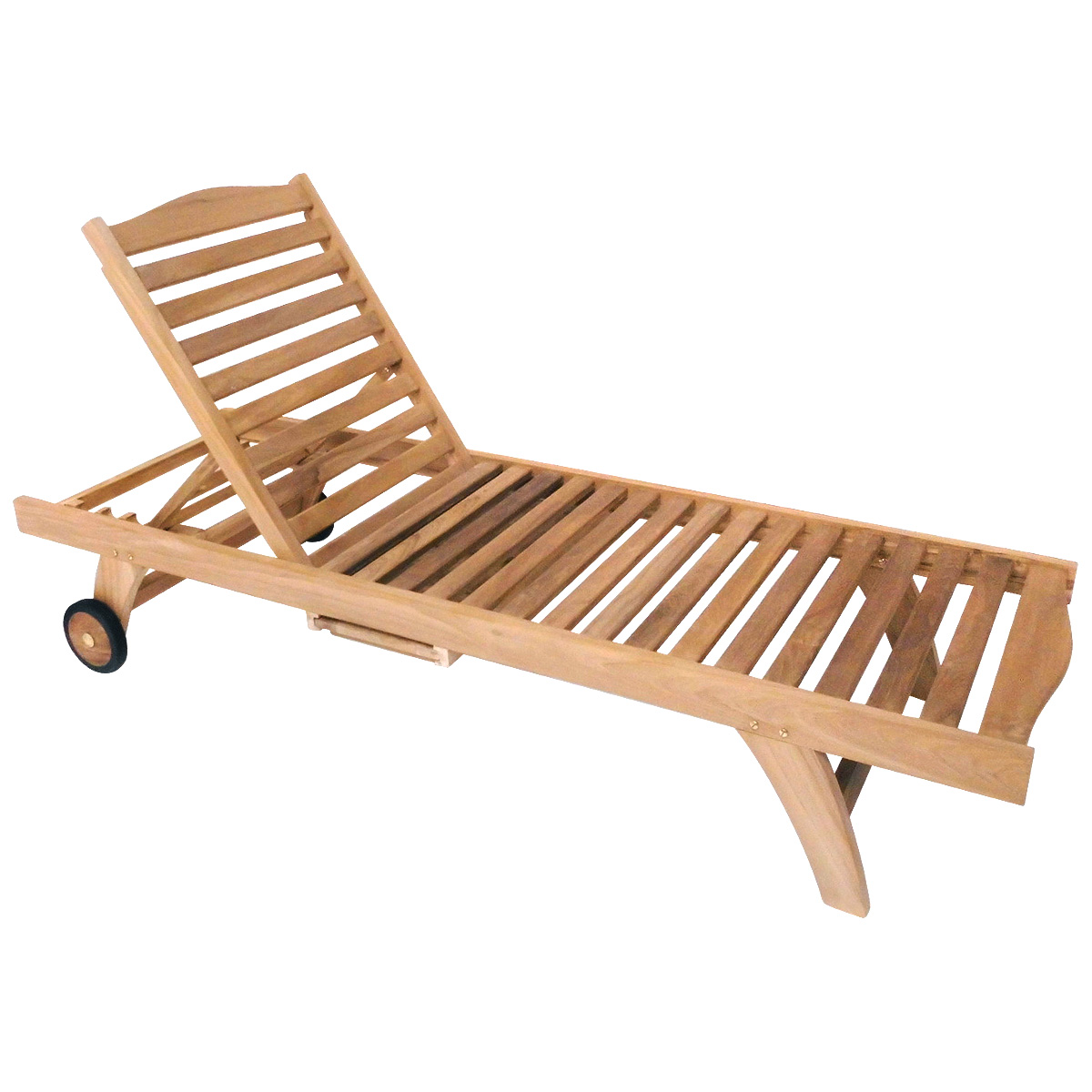 Charles Bentley Solid Wooden Teak Garden Patio Reclining Sun Lounger
