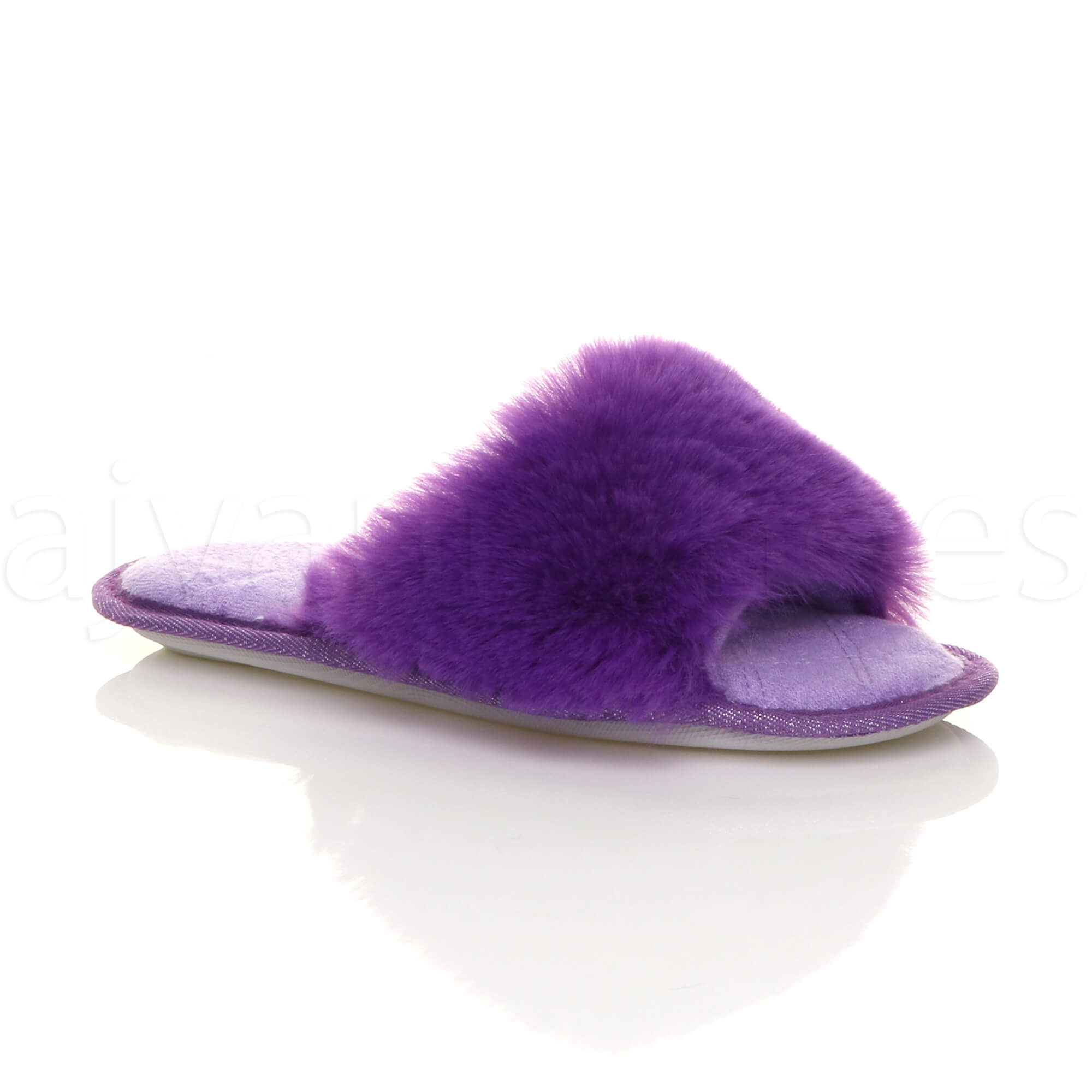 WOMENS LADIES FLUFFY INDOOR SANDALS WASHABLE PEEP TOE SLIPPERS SLIDES