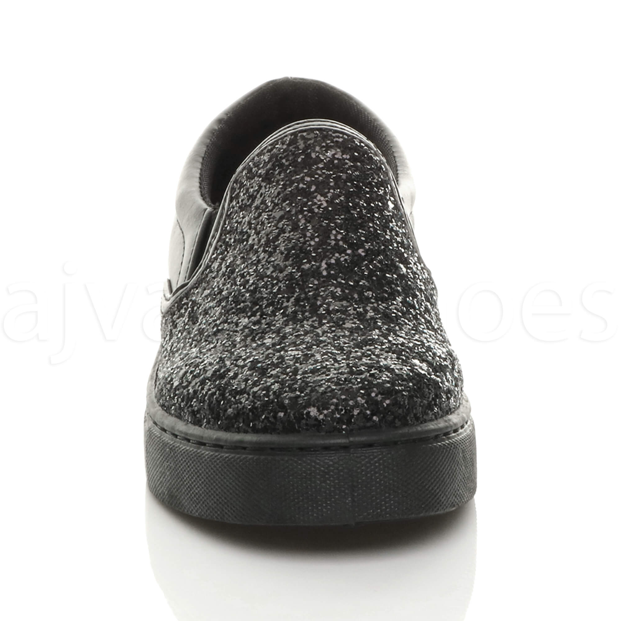 black glitter plimsolls