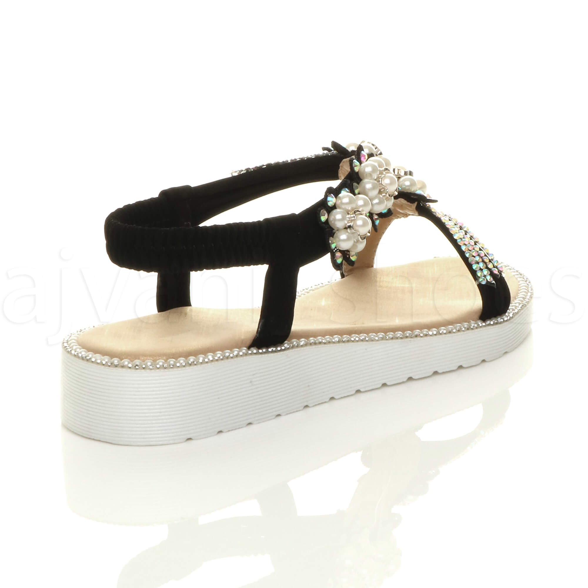 WOMENS LADIES LOW WEDGE HEEL FLATFORM DIAMANTE T-BAR SLINGBACK SANDALS SIZE | eBay