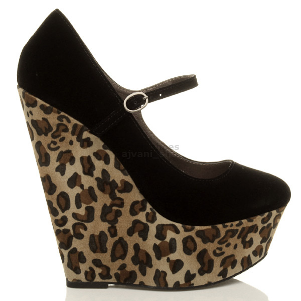 WOMENS LADIES HIGH HEEL WEDGE PLATFORM MARY JANE FULL TOE COURT SHOES PUMPS SIZE - Picture 8 of 46