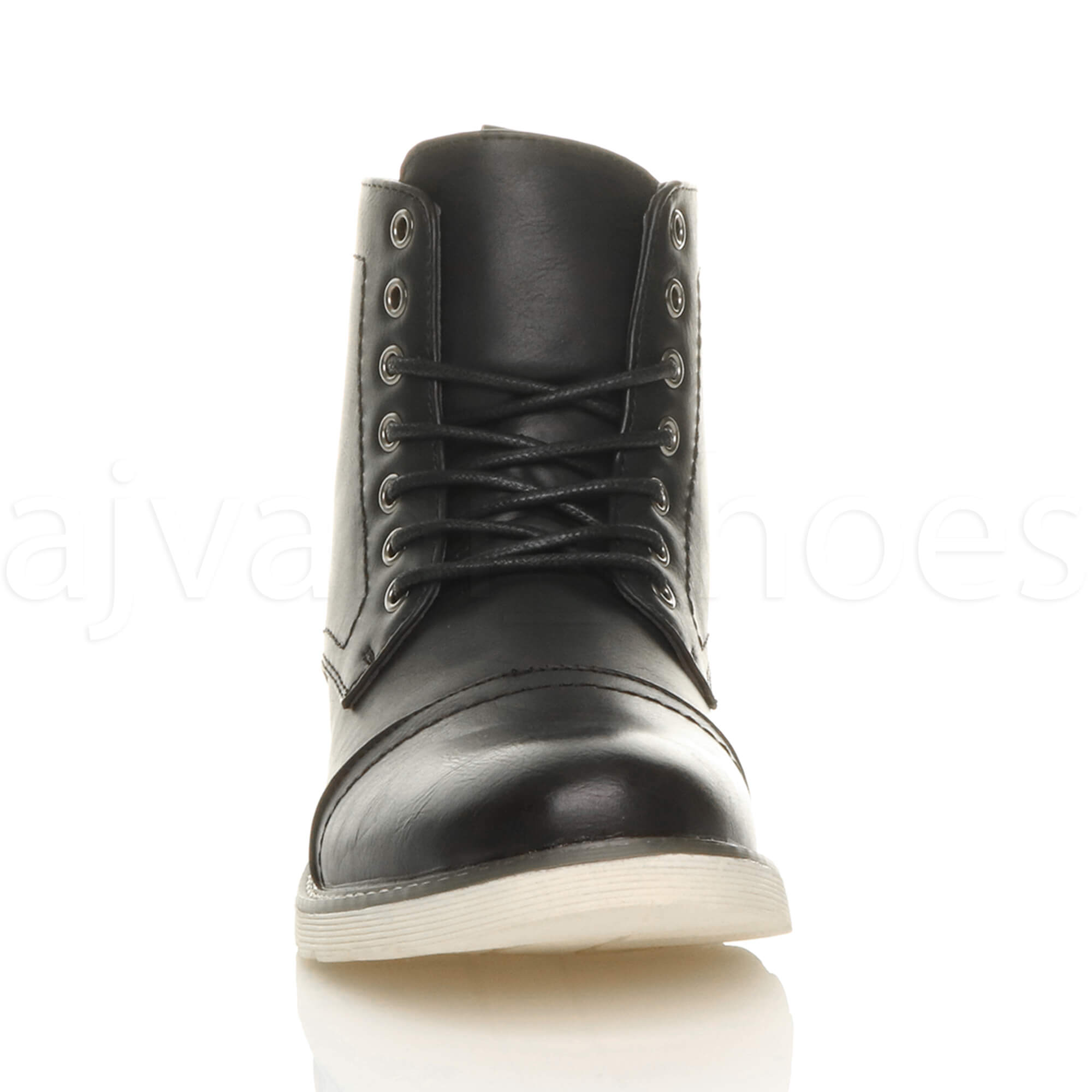 MENS LACE UP CONTRAST RUBBER SOLE SMART WORK CASUAL MILITARY ANKLE BOOTS SIZE eBay