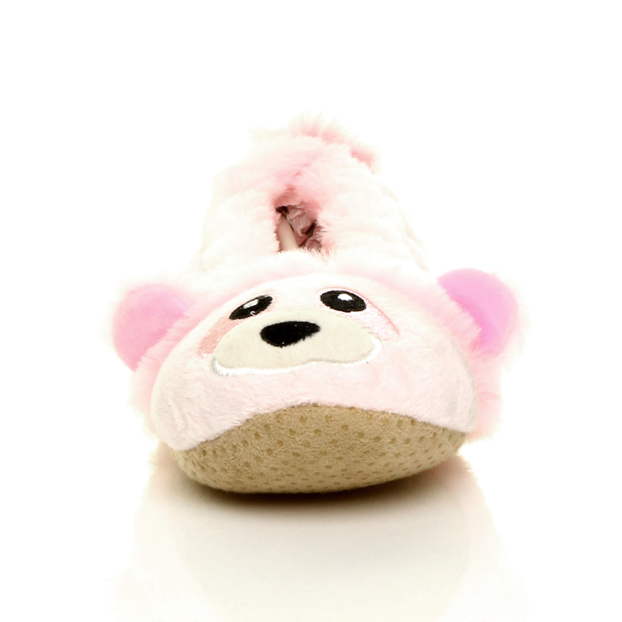 WOMENS LADIES ELASTIC SLIP ON NOVELTY COSY FUR BEAR RACCOON SLIPPERS
