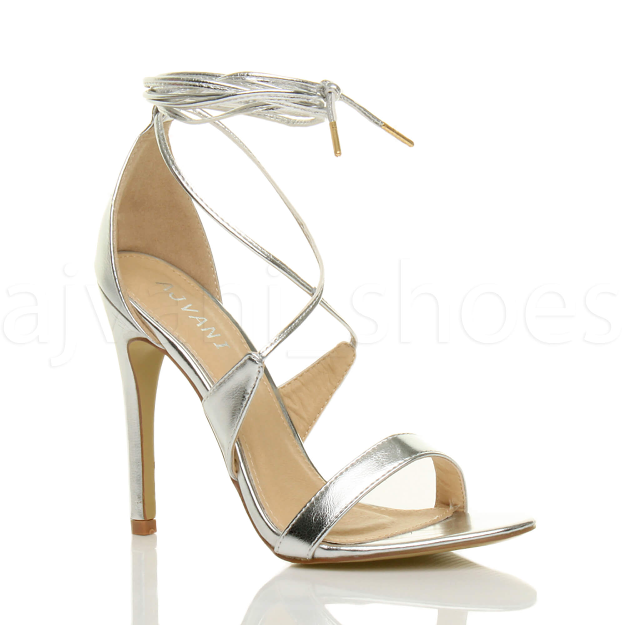 Donna tacco alto appena malapena l cinghietti allacciare sandali scarpe taglia Donna tacco alto appena malapena l cinghietti allacciare sandali scarpe taglia