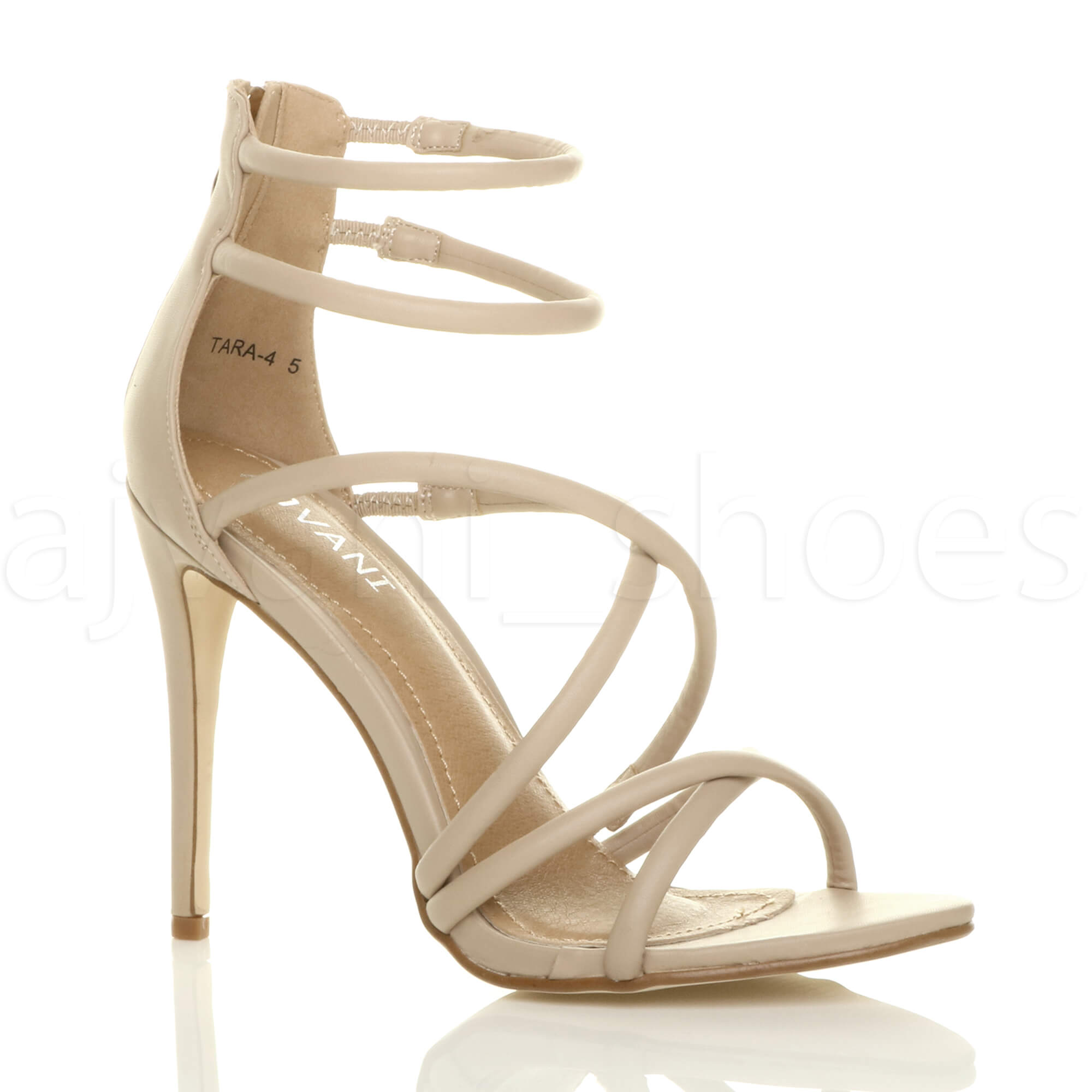 Donna Tacco Alto Con Cinturino Quasi l Partito Cerniera Sandali Scarpe Numero Donna Tacco Alto Con Cinturino Quasi l Partito Cerniera Sandali Scarpe Numero