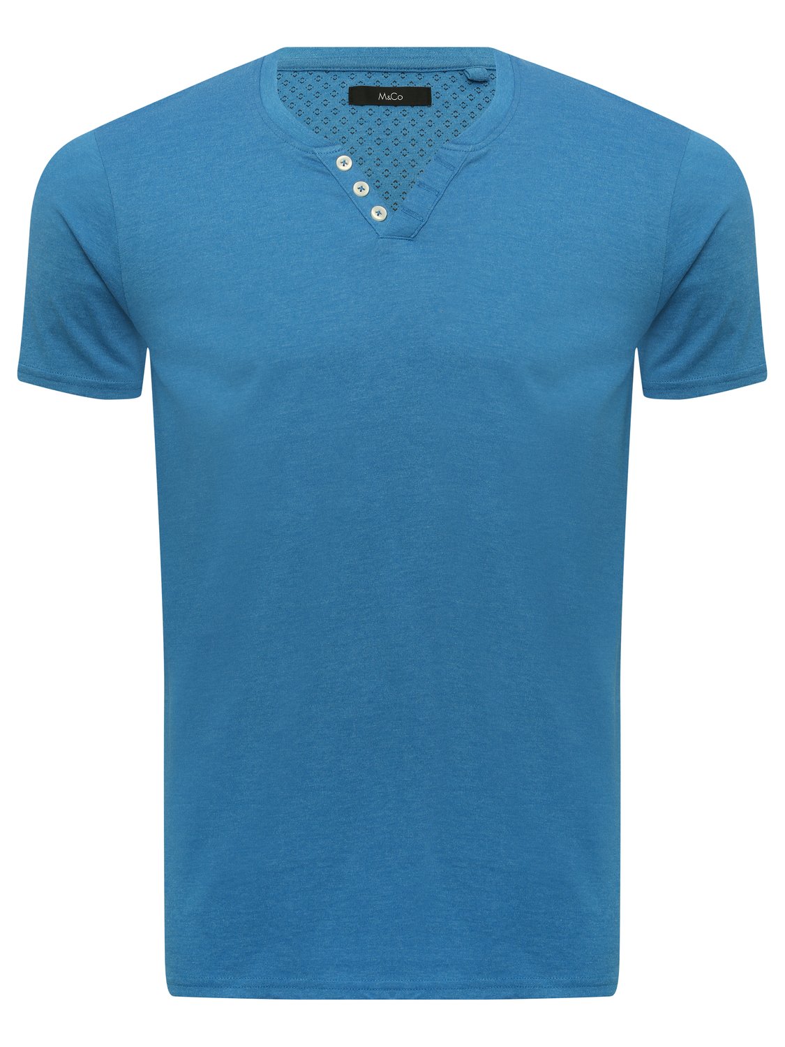 Image of Mens notch neck t-shirt - Blue Marl
