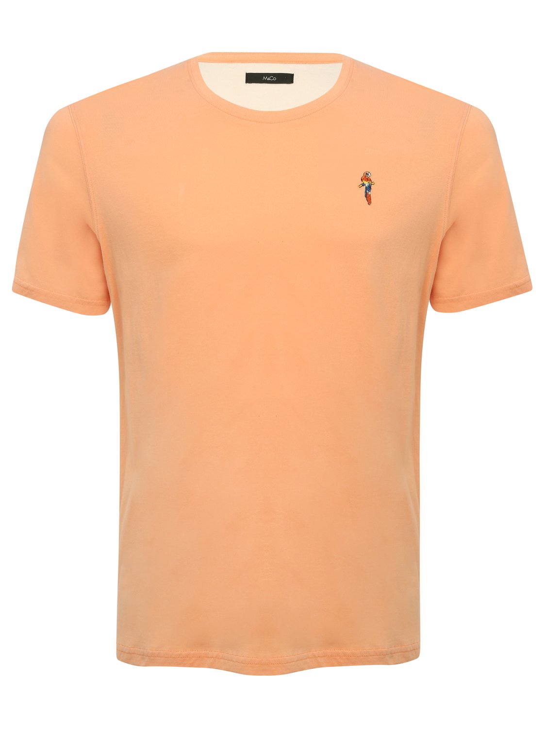 Image of Mens t-shirt parrot embroidery - Tangerine