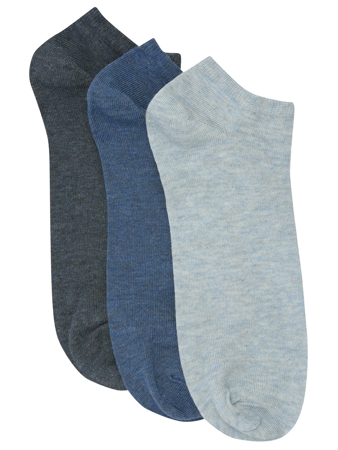 Image of Men trainer socks three pair pack in blue - Blue Marl