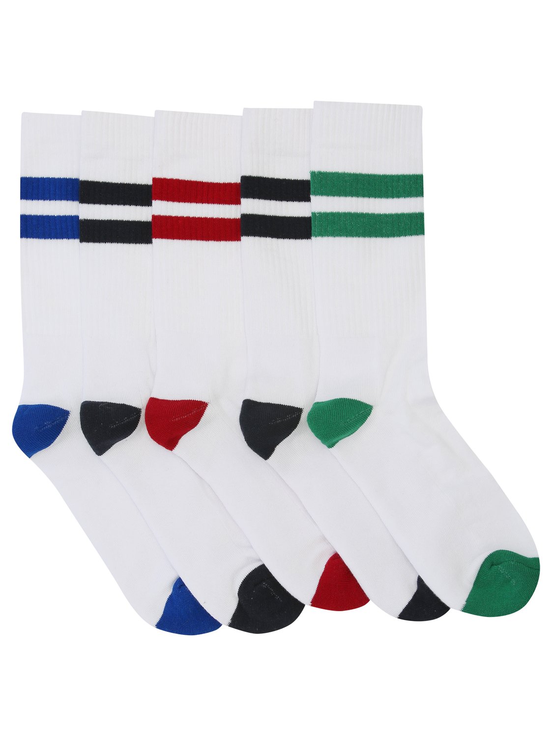 Image of Men socks with classic stripe design 100% cotton - White