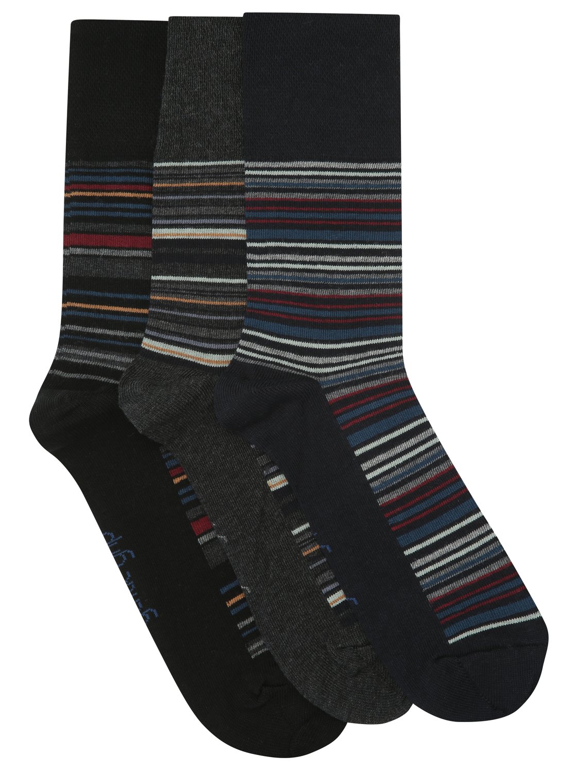 Image of Mens stripe socks three pack - Multicolour