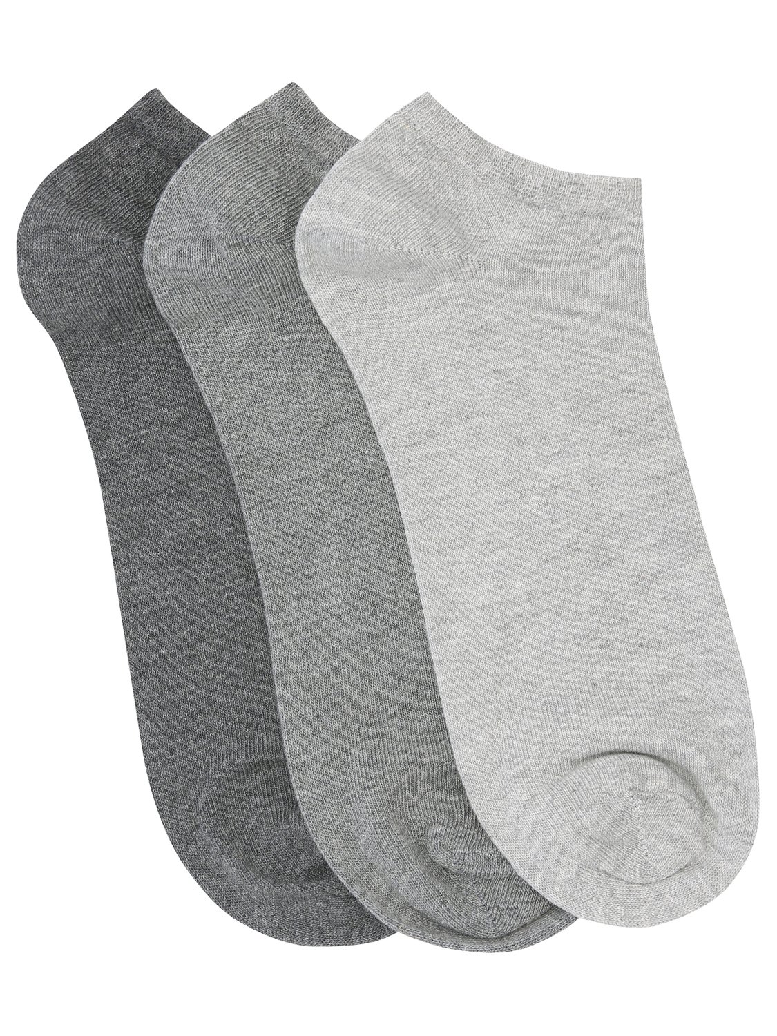 Image of Men plain grey trainer socks three pair pack - Grey Marl