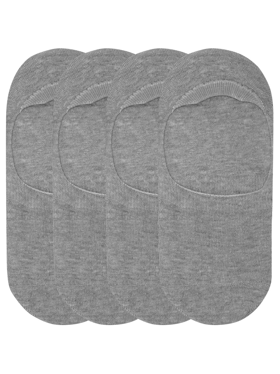 Image of Mens invisible trainer socks - Pack of 4 - Grey Marl