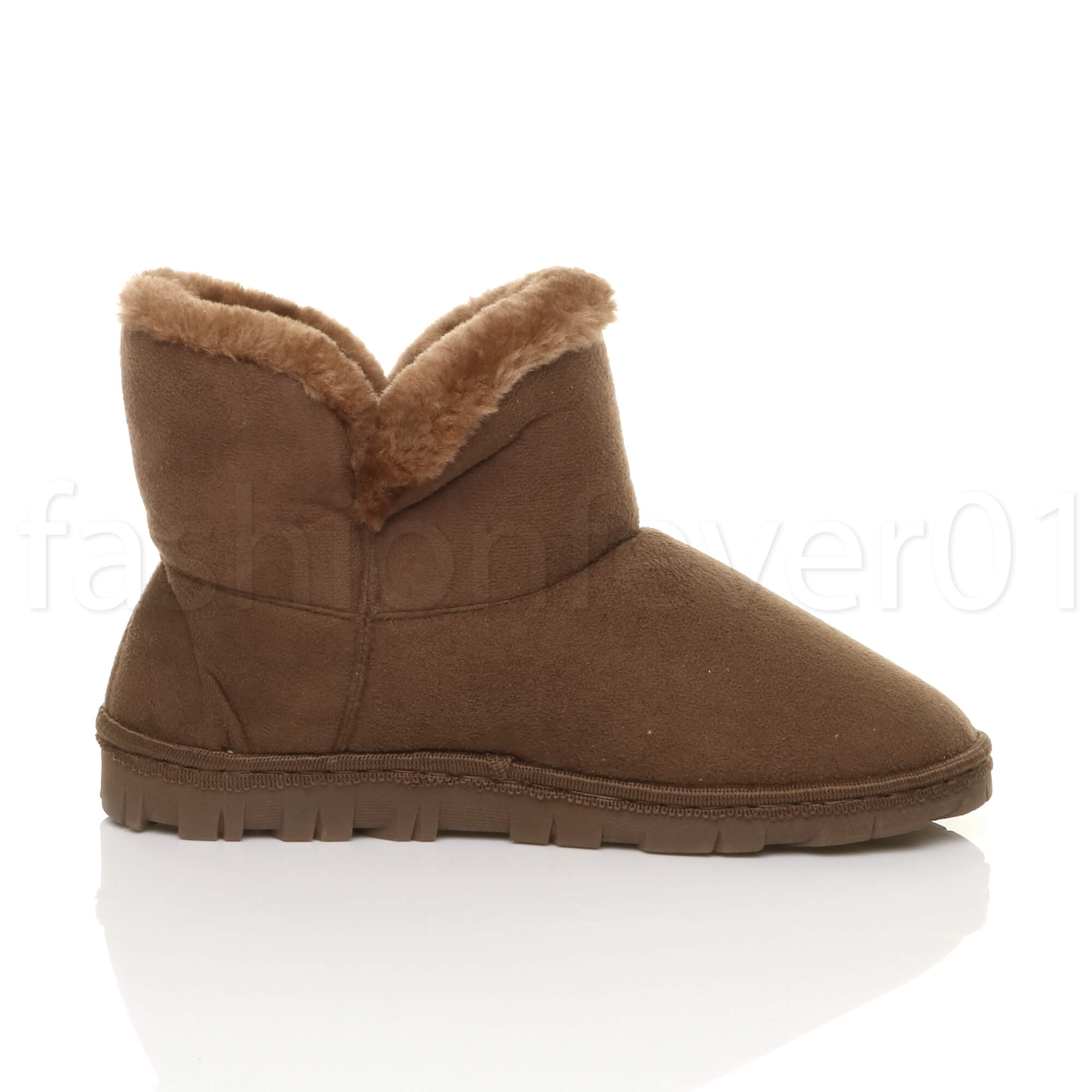 DAMEN FLAUSCHIG FELL GEFÜTTERT KOMFORT LOUNGE INDOOR STIEFEL HAUSSCHUHE BOOTIES GRÖSSE - Bild 14 von 46