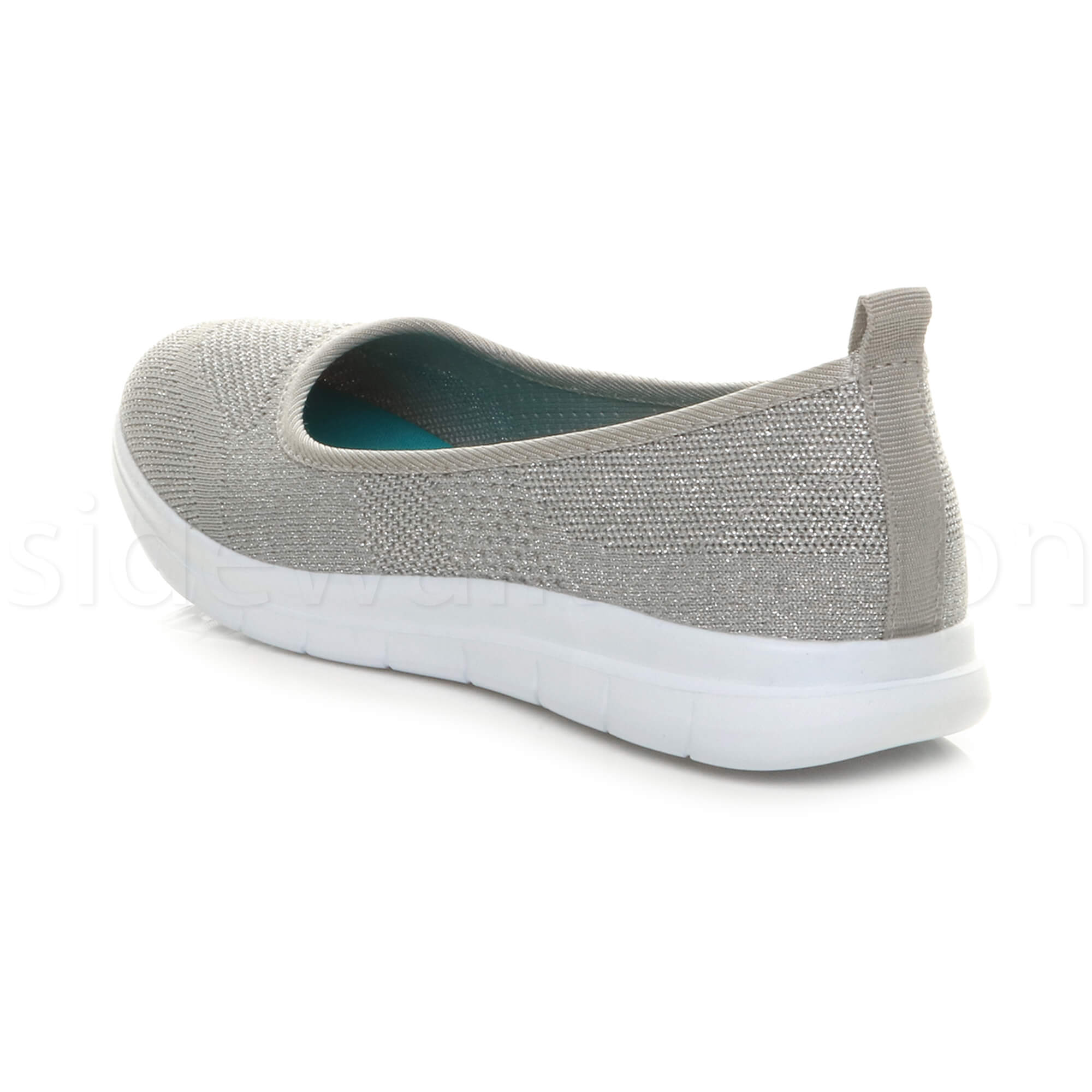 Womens ladies memory foam flats trainers work gym ...